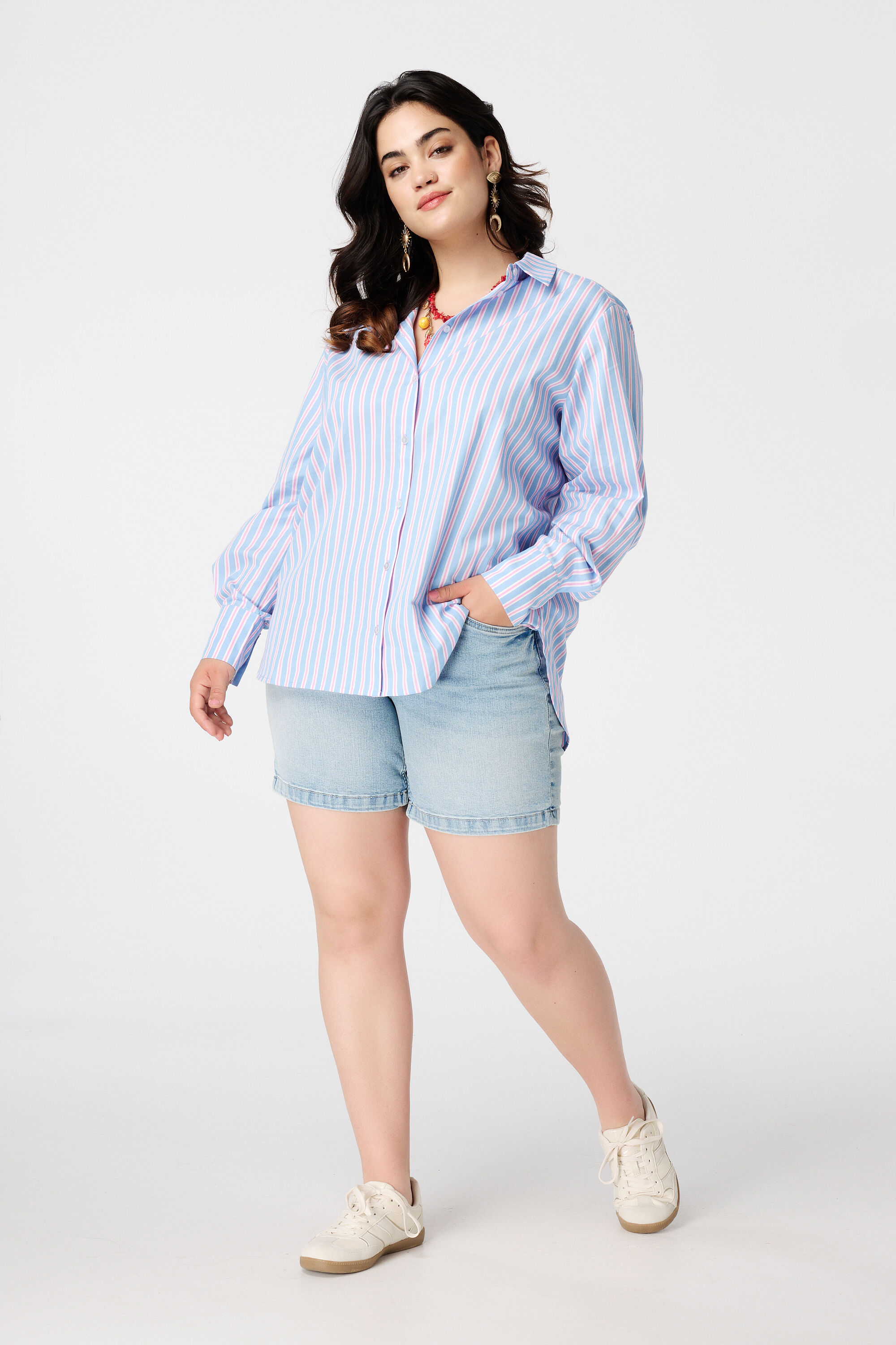 Overhemdblouse van katoen image number 5