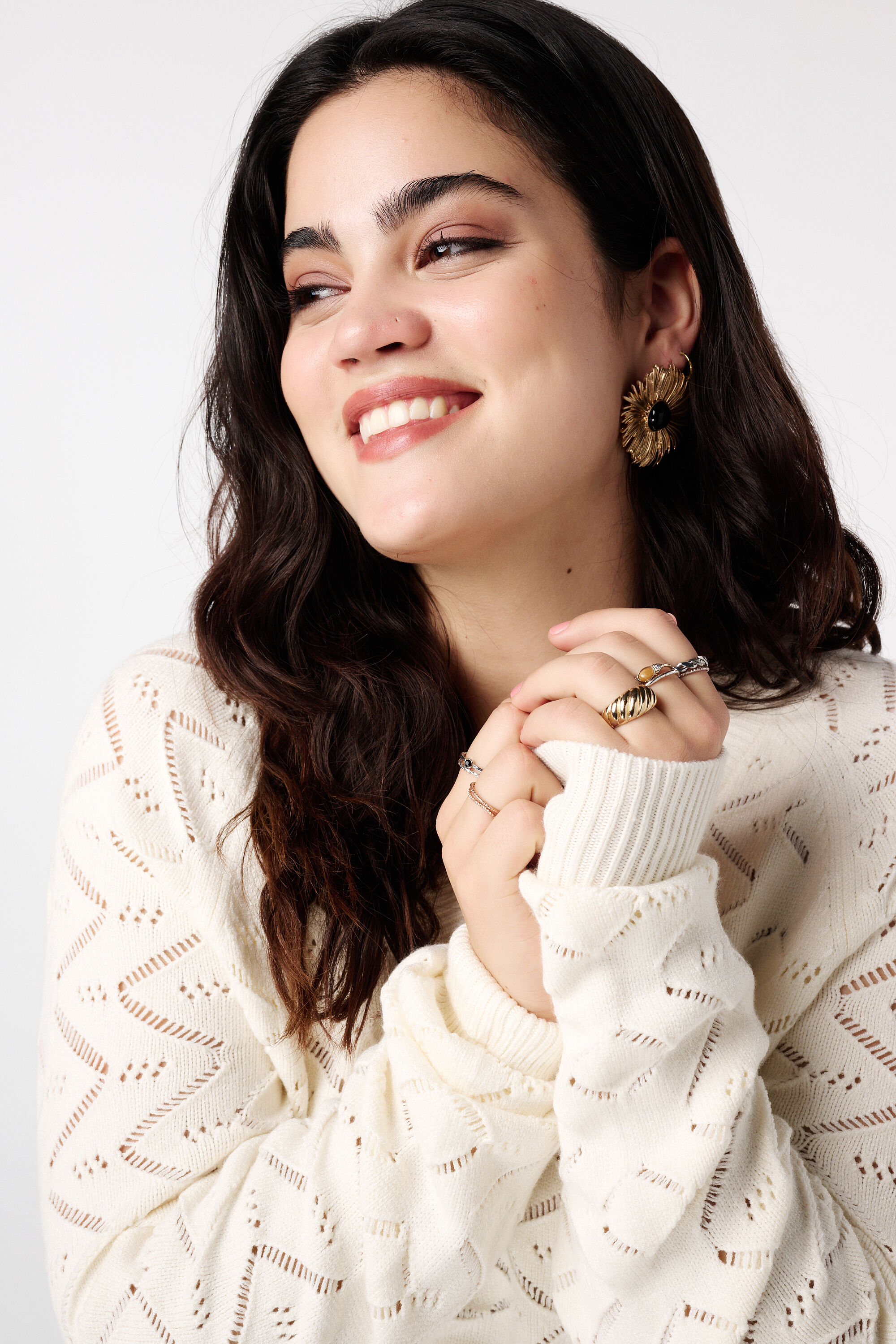 Trui met opengewerkt patroon image number 4