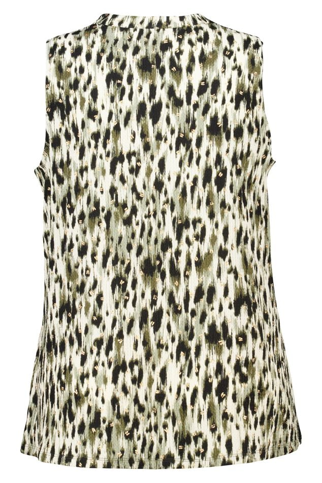 Mouwloze top met print image number 2