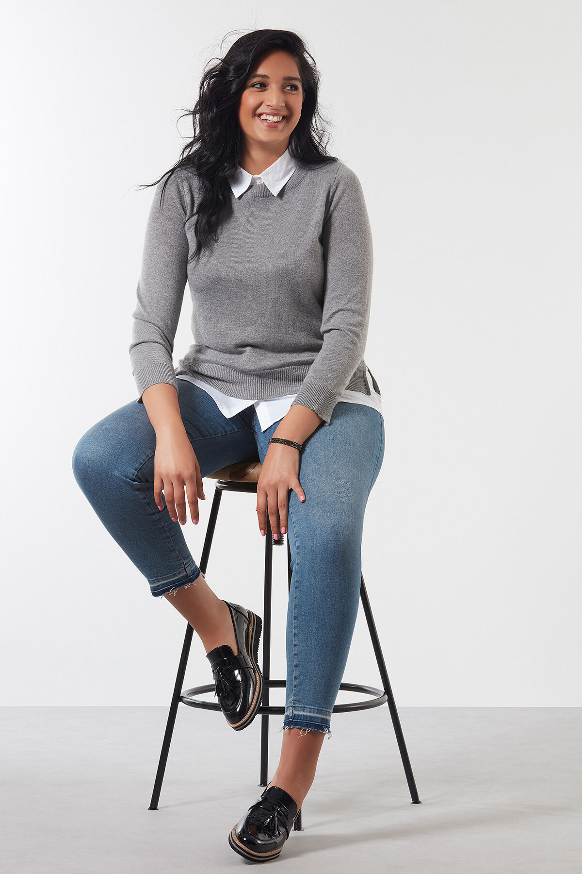 Trui met blousekraag dames best sale