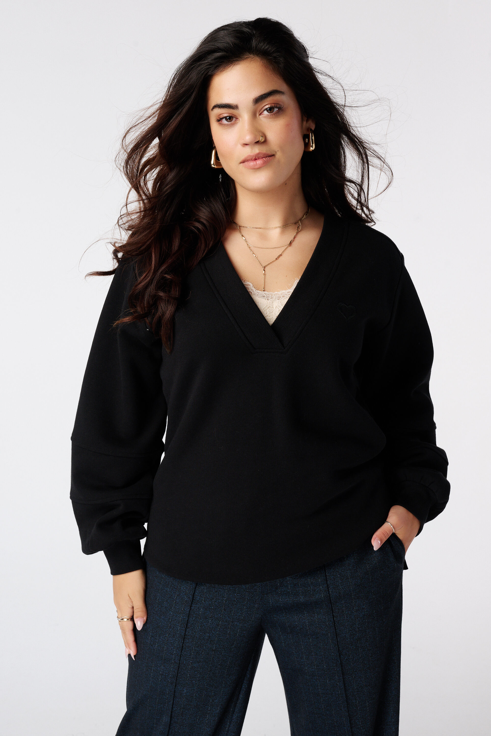 Sweater met v-hals image number 0