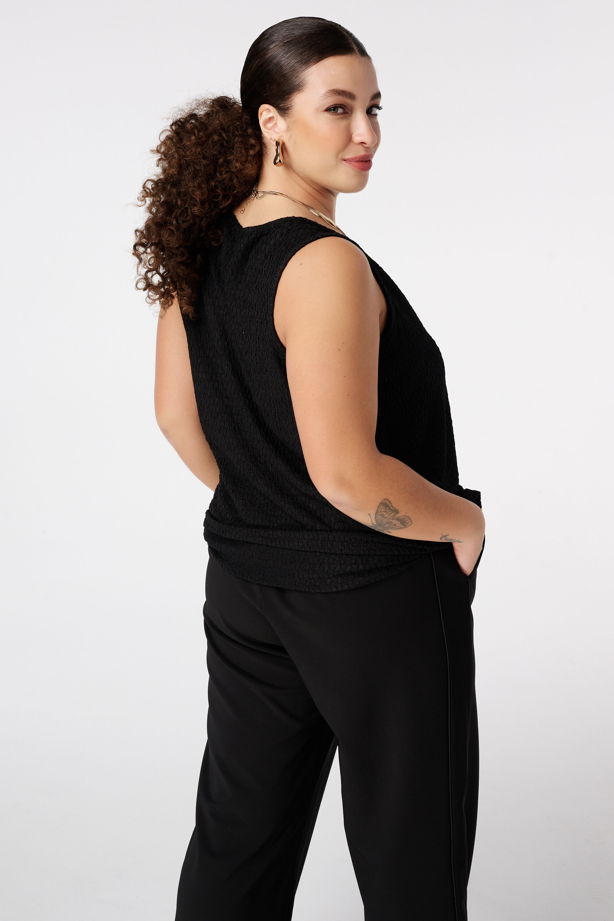 Mouwloze top met structuur image number 3