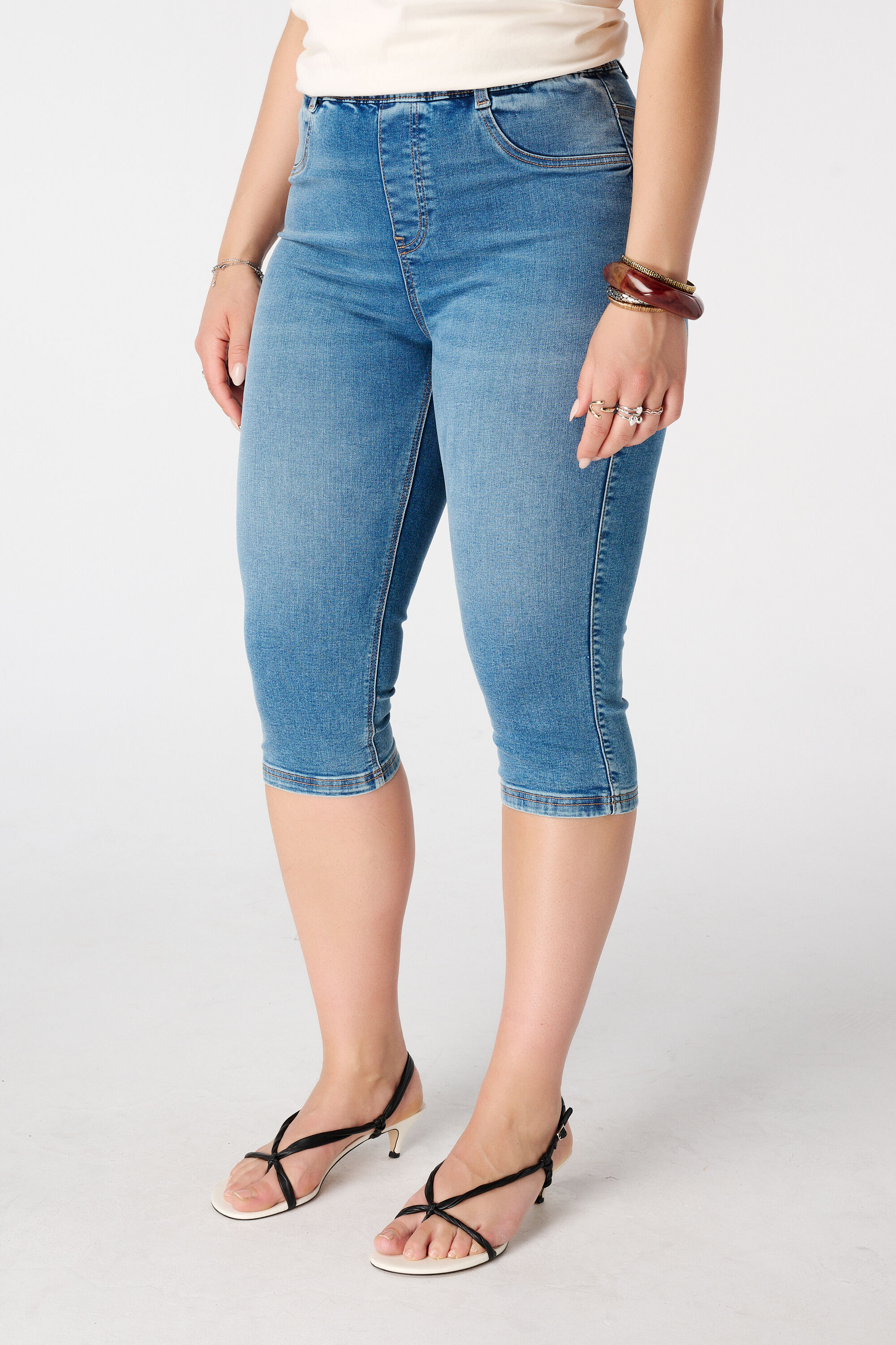 Capri tregging met denim look image number 5