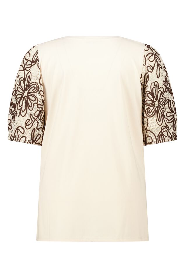 Top met broderie mouwen image number 2