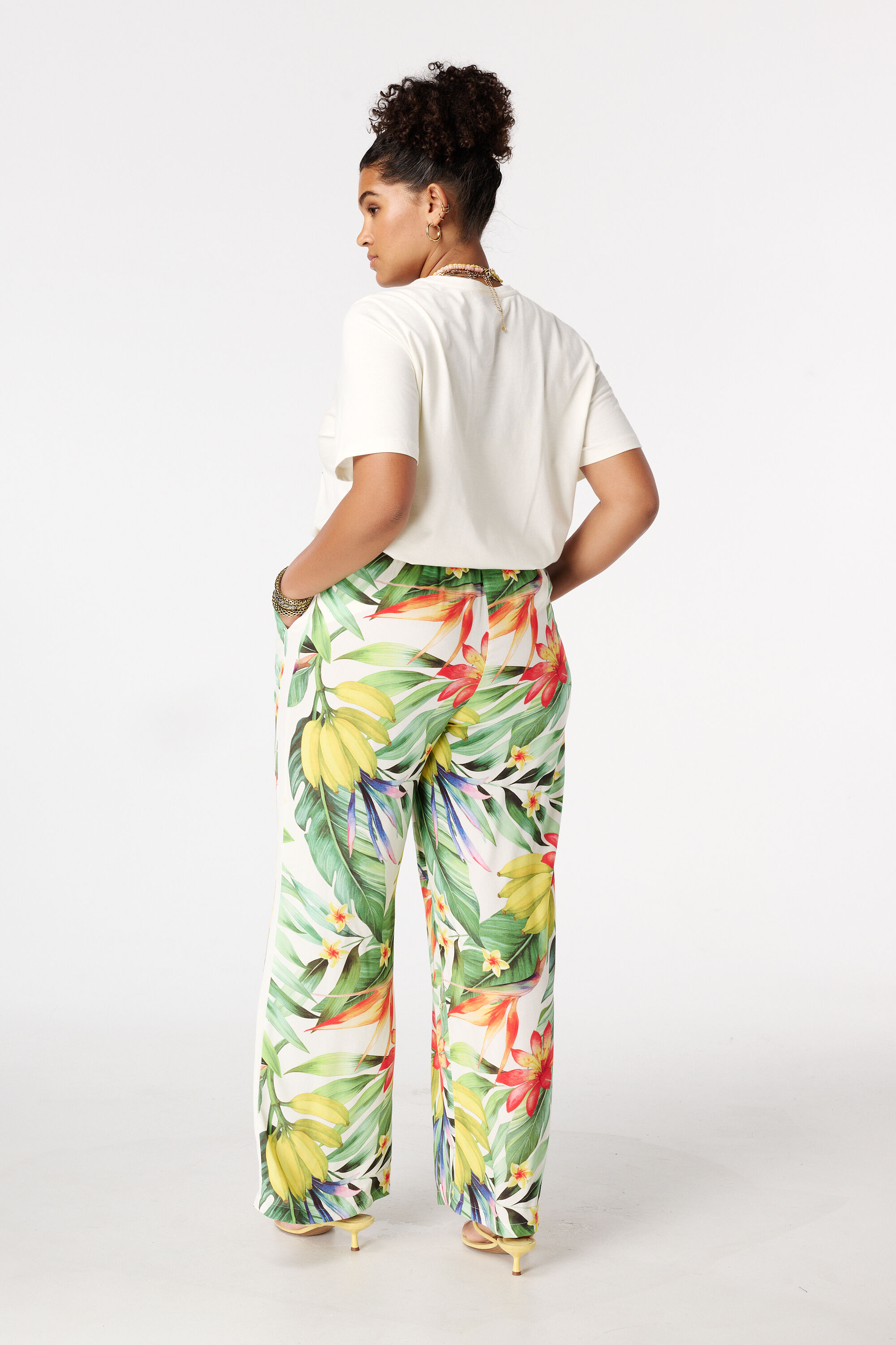 Wide leg broek met print image number 3