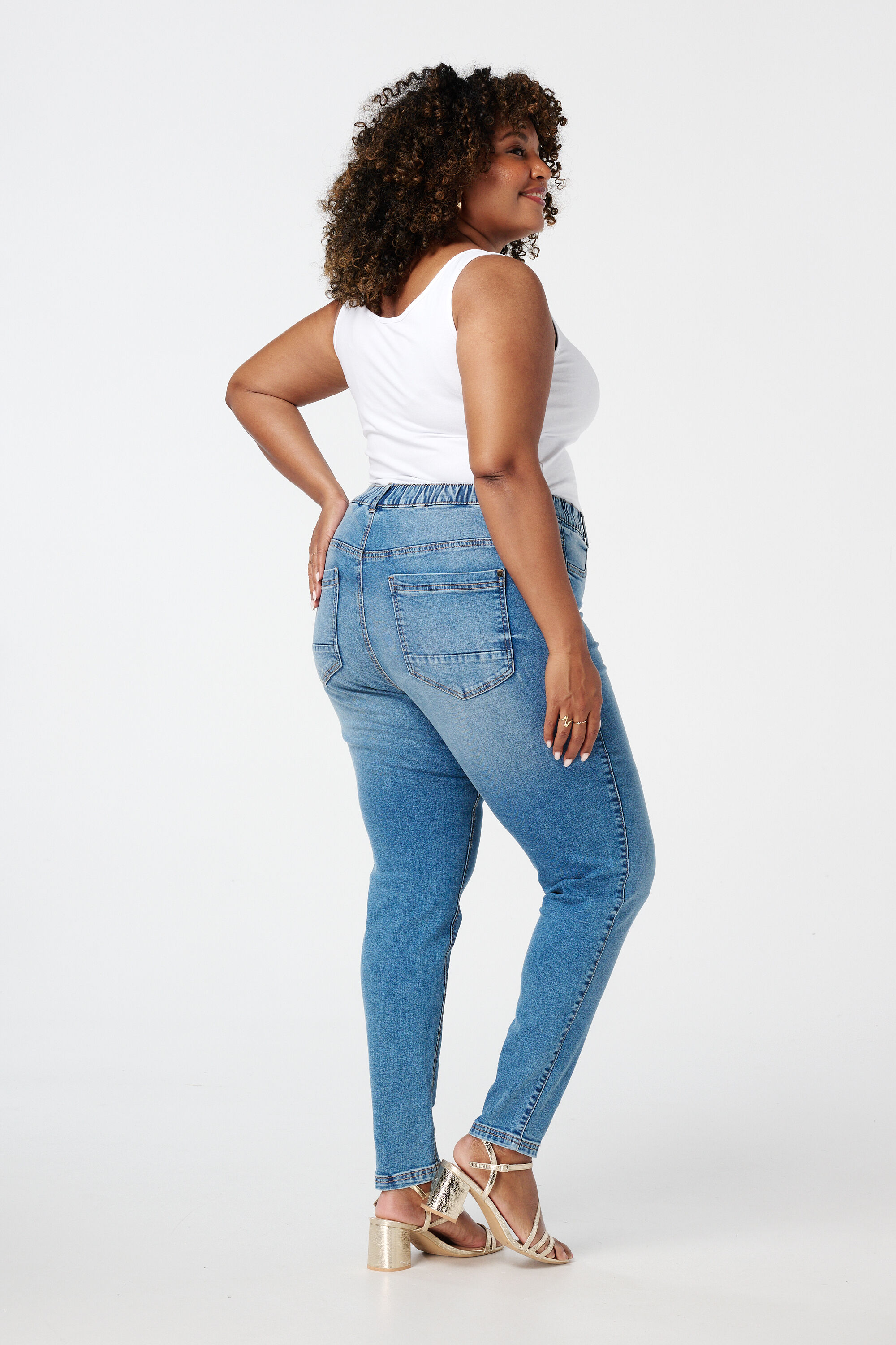 Tregging met denim look image number 3