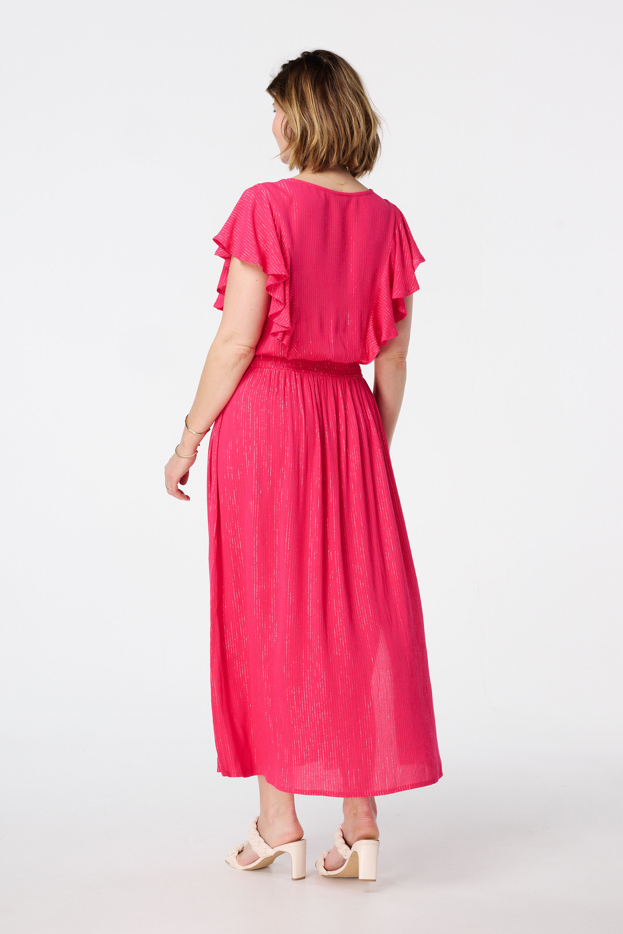 Losvallende jurk met tailleband  image number 3