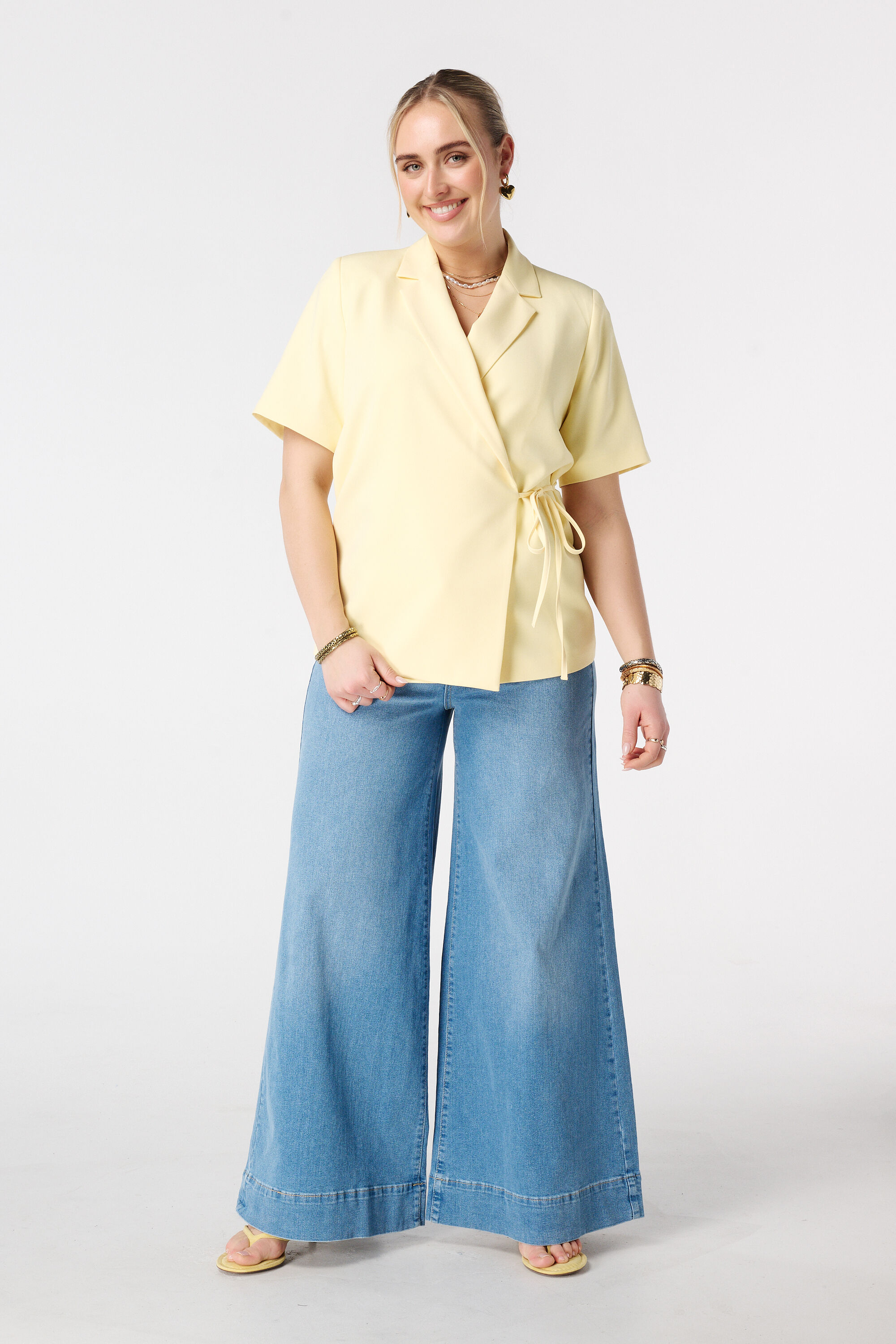 Korte mouwen blazer met overslag image number 5