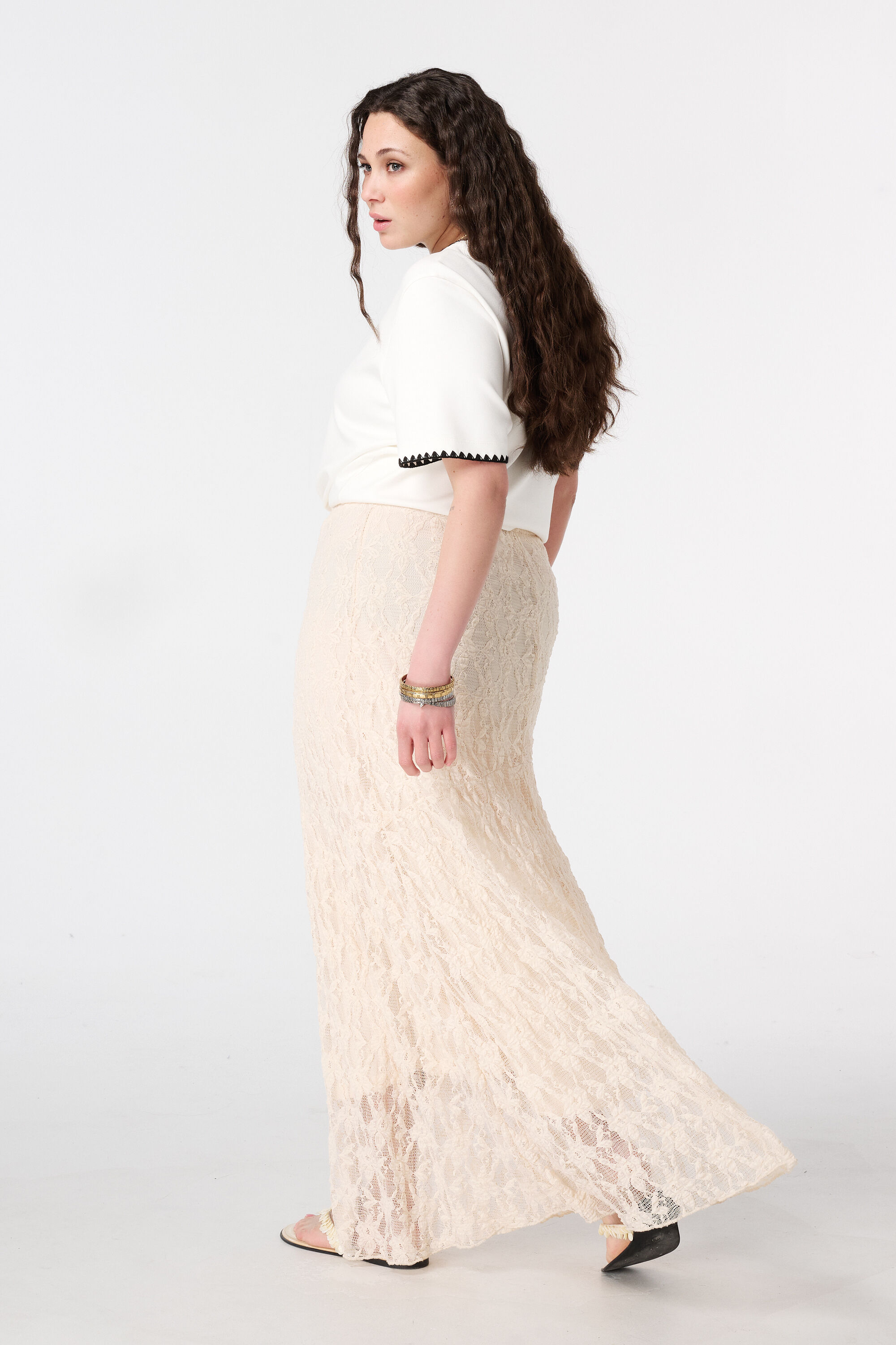 Kanten midi rok image number 3