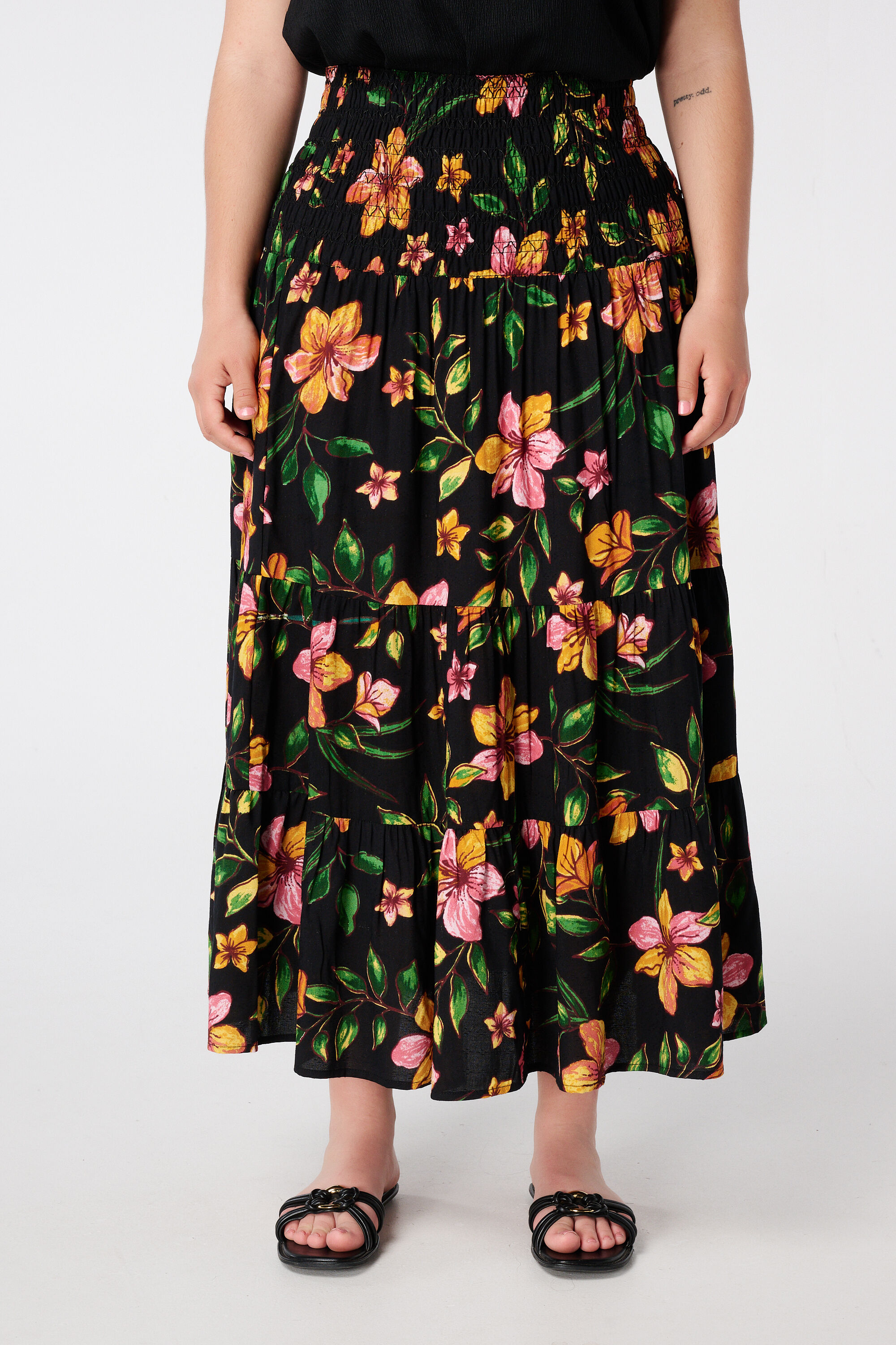 Maxi rok met bloemenprint image number 5