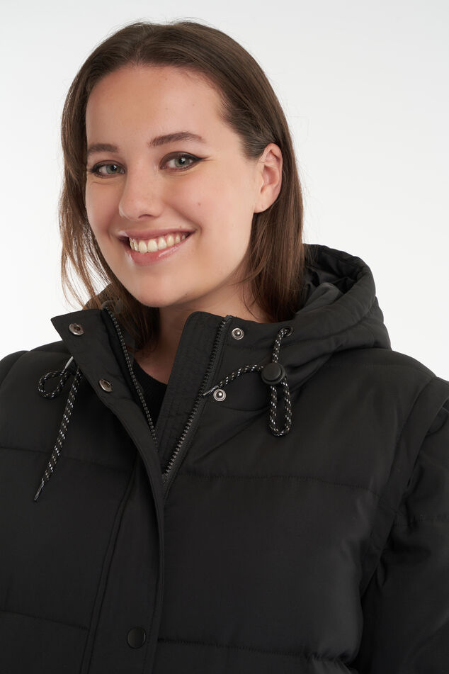 Gewatteerde jas met afritsbare mouwen   image number 5