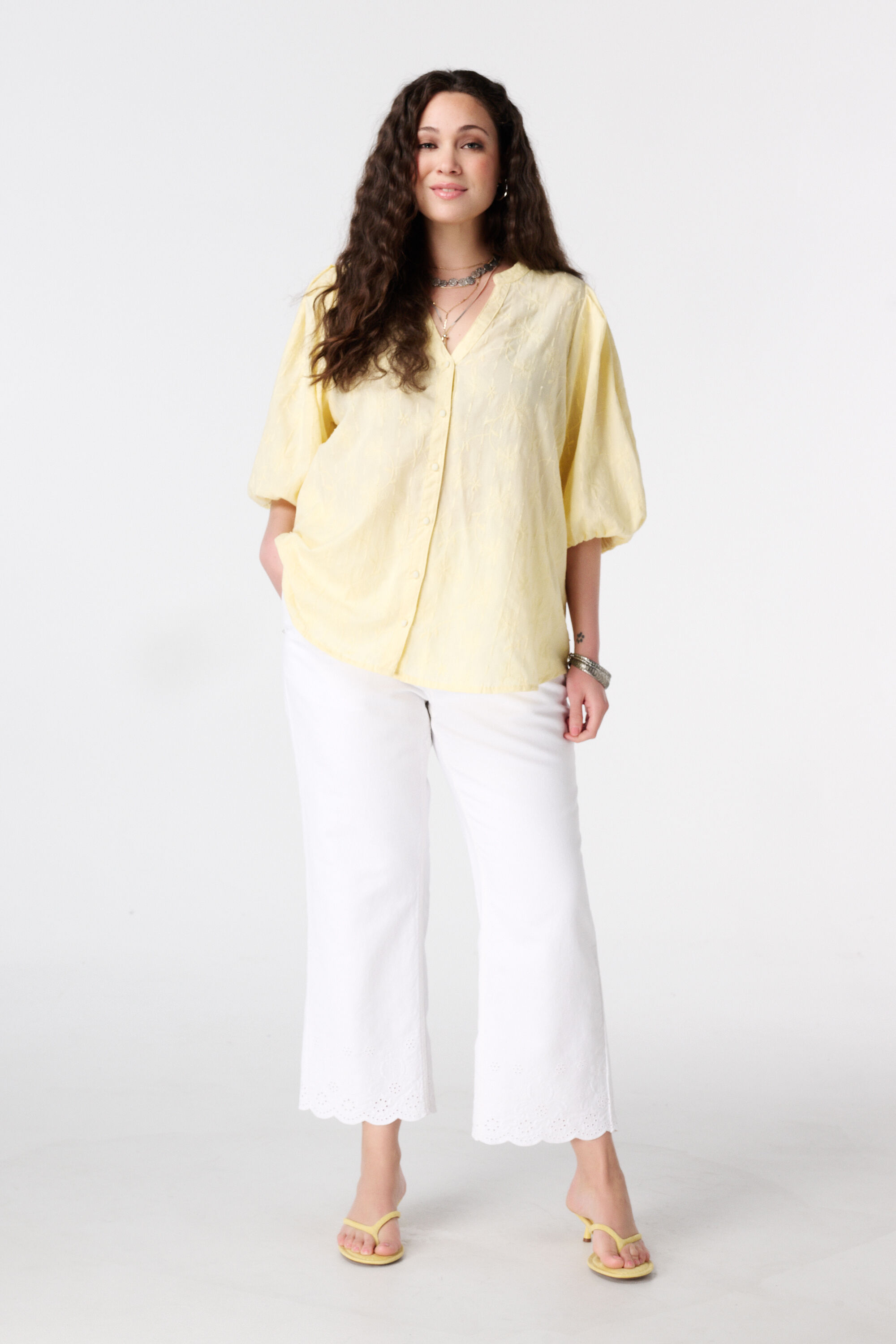 Blouse met korte mouwen image number 5