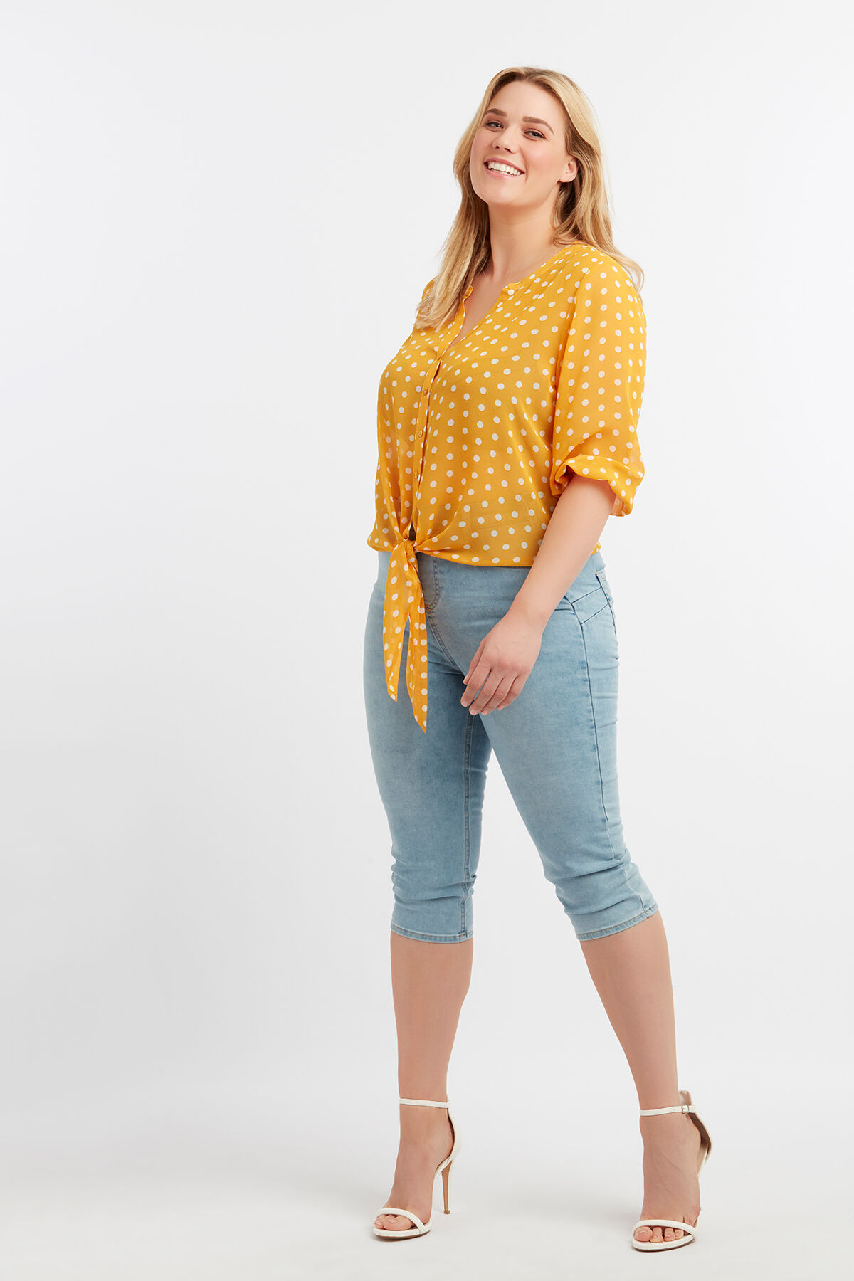 Transparante blouse met stippenprint image number 3