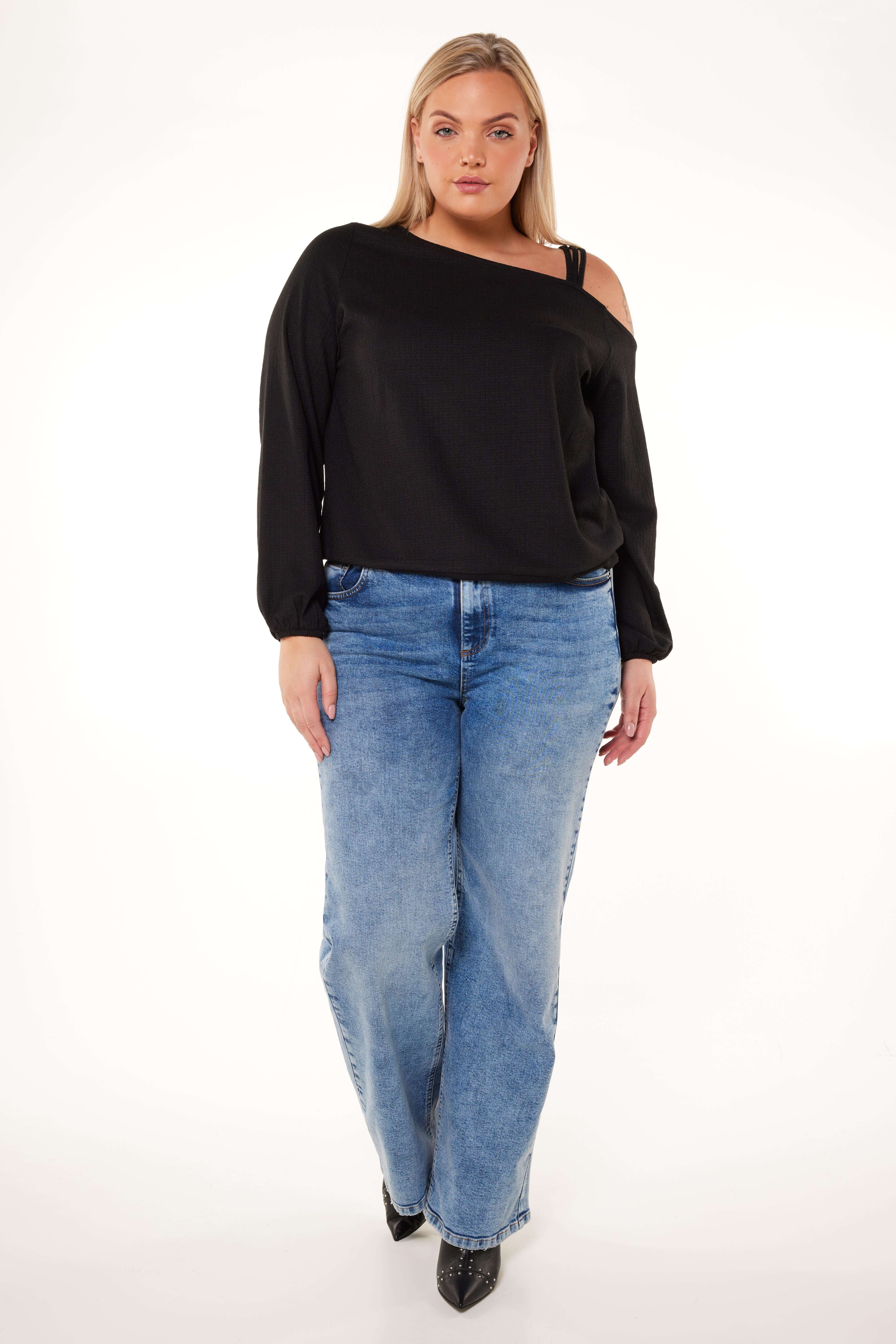 One shoulder structuur top image number 5