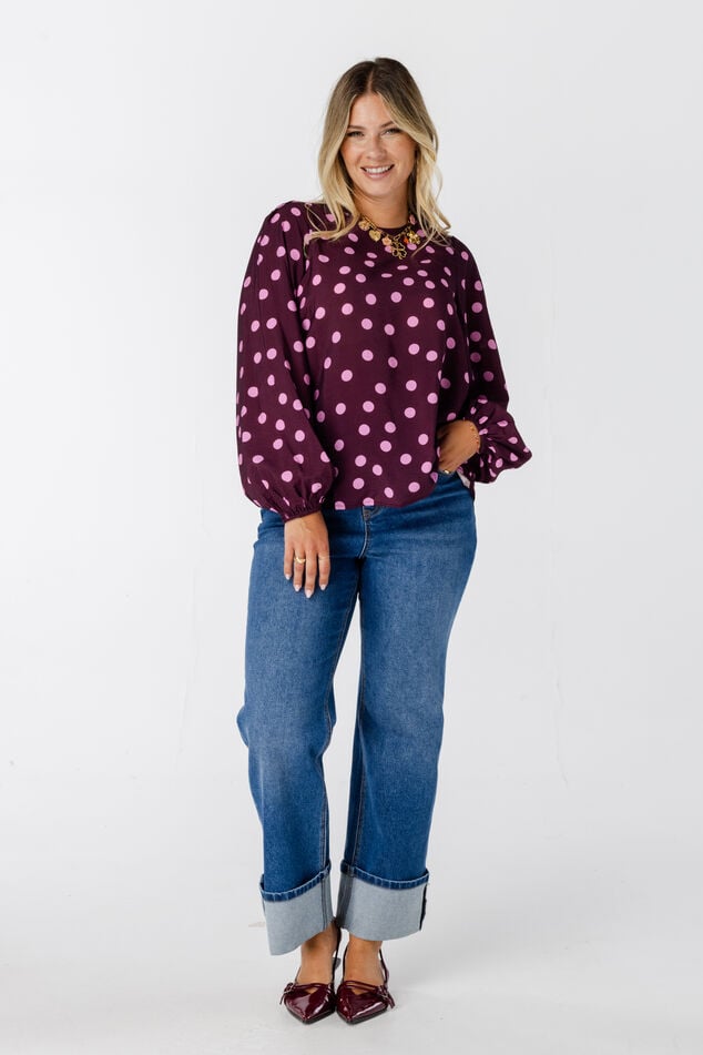 Blouse met polka dot image number 3