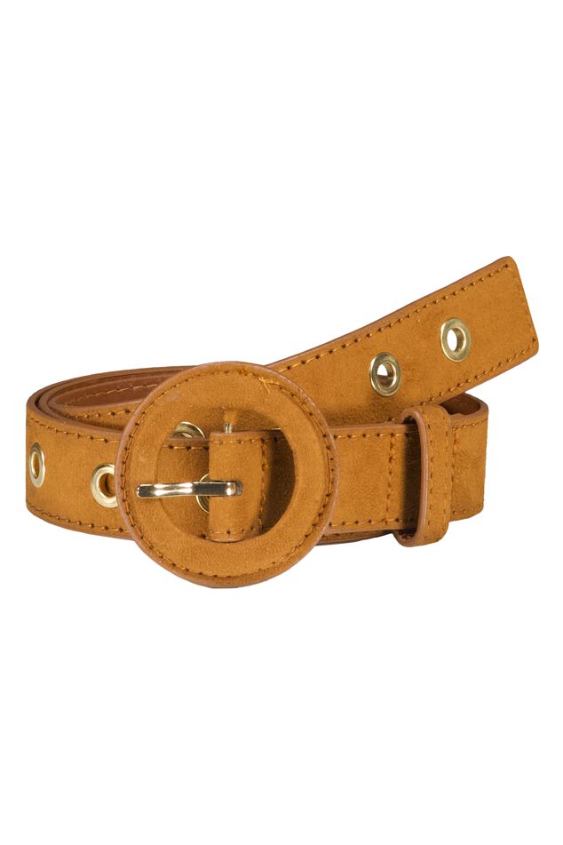 Suèdelook riem met ronde gesp image number 1