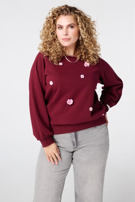 Sweater met 3D bloemen Sweater met 3D bloemen