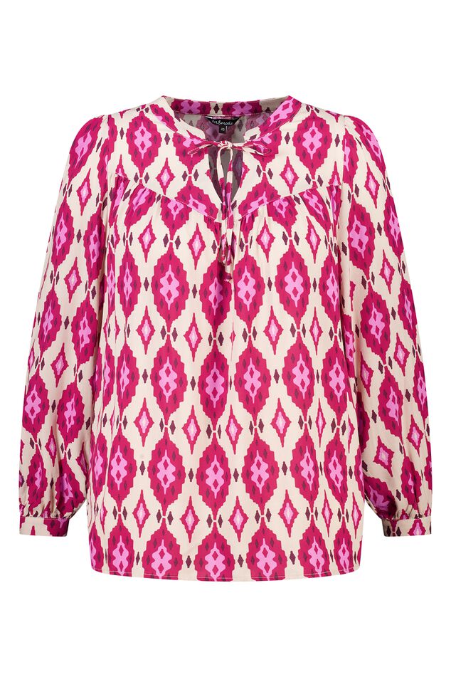 Blouse met print en klosjes image number 1