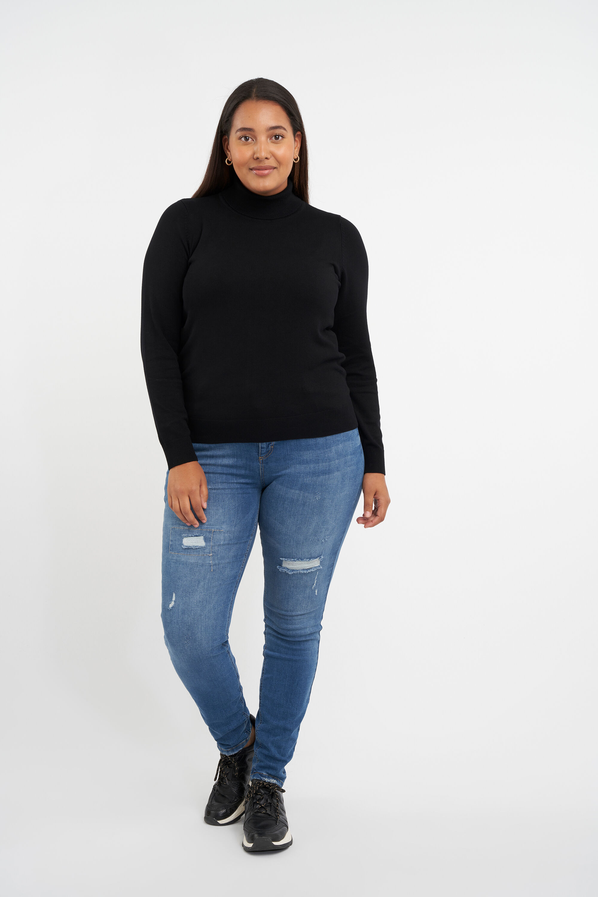 Fijngebreide trui met col image number 6