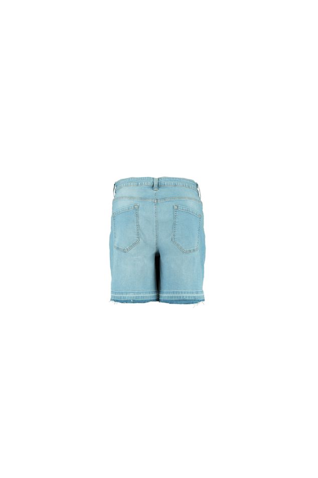 Denim short met rafelrandje image number 2