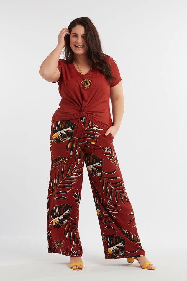 Wijdvallende broek met all-over print  image number 0
