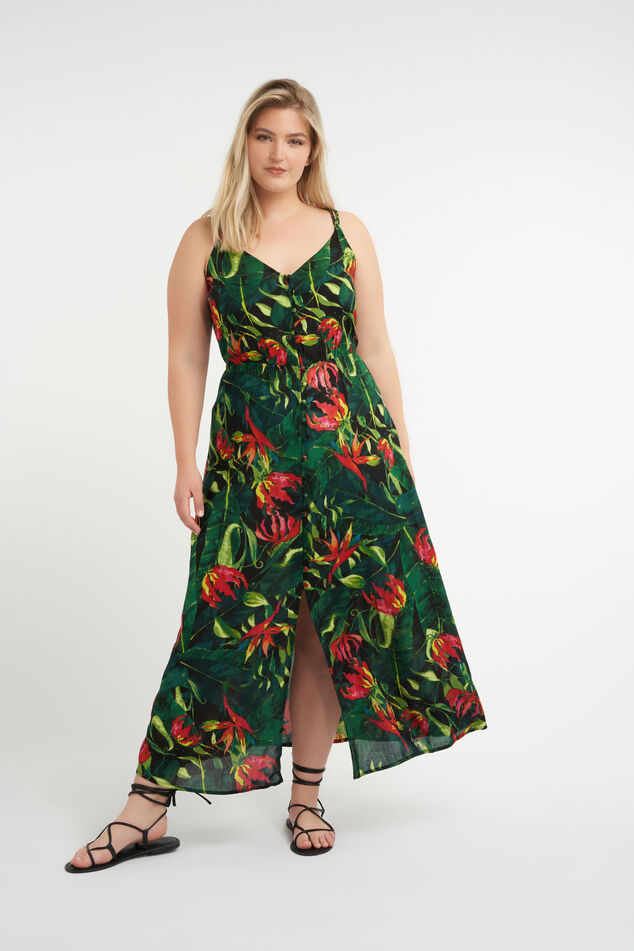 Maxi jurk met split image number 0
