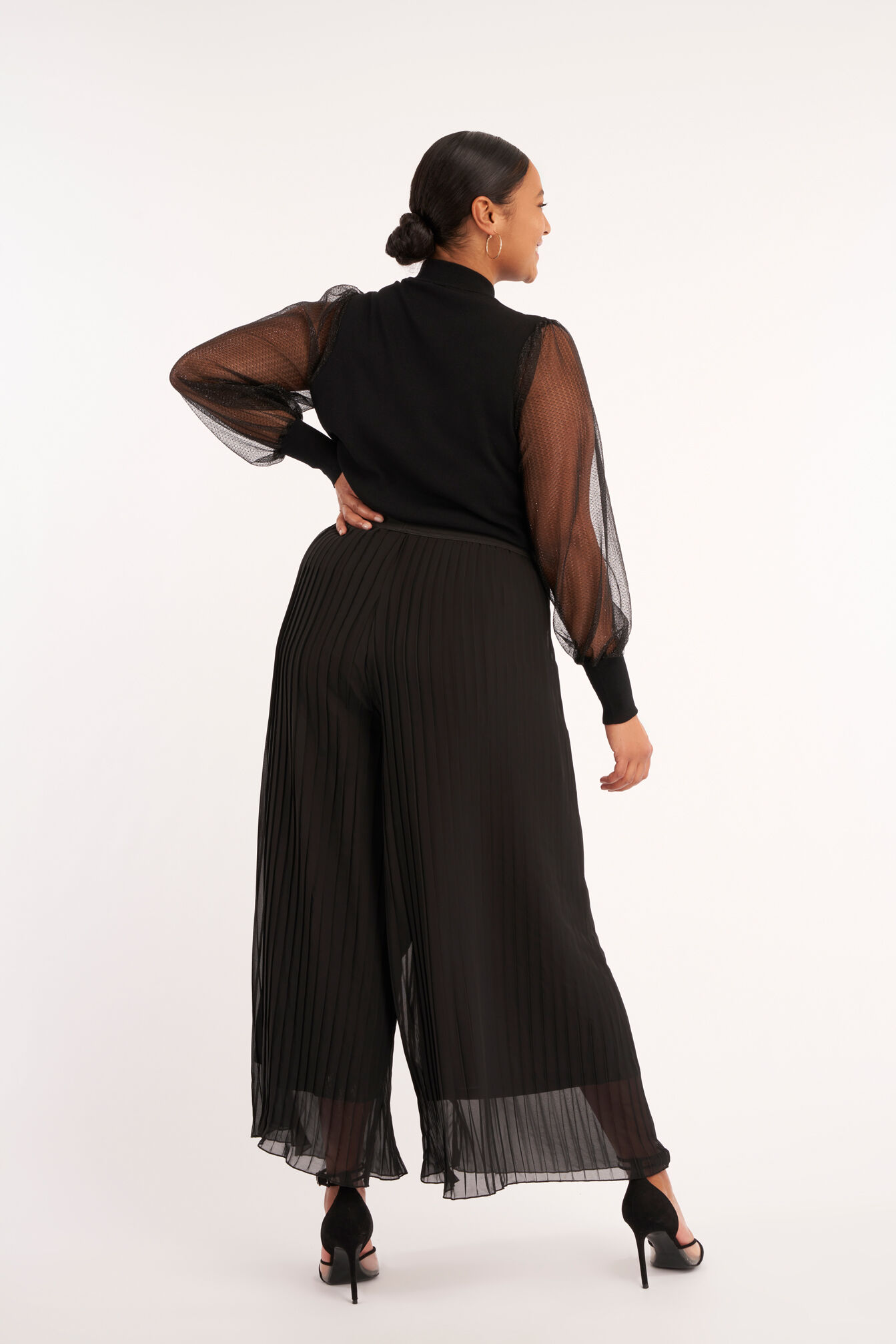 Wijde pliss&eacute; broek image number 3