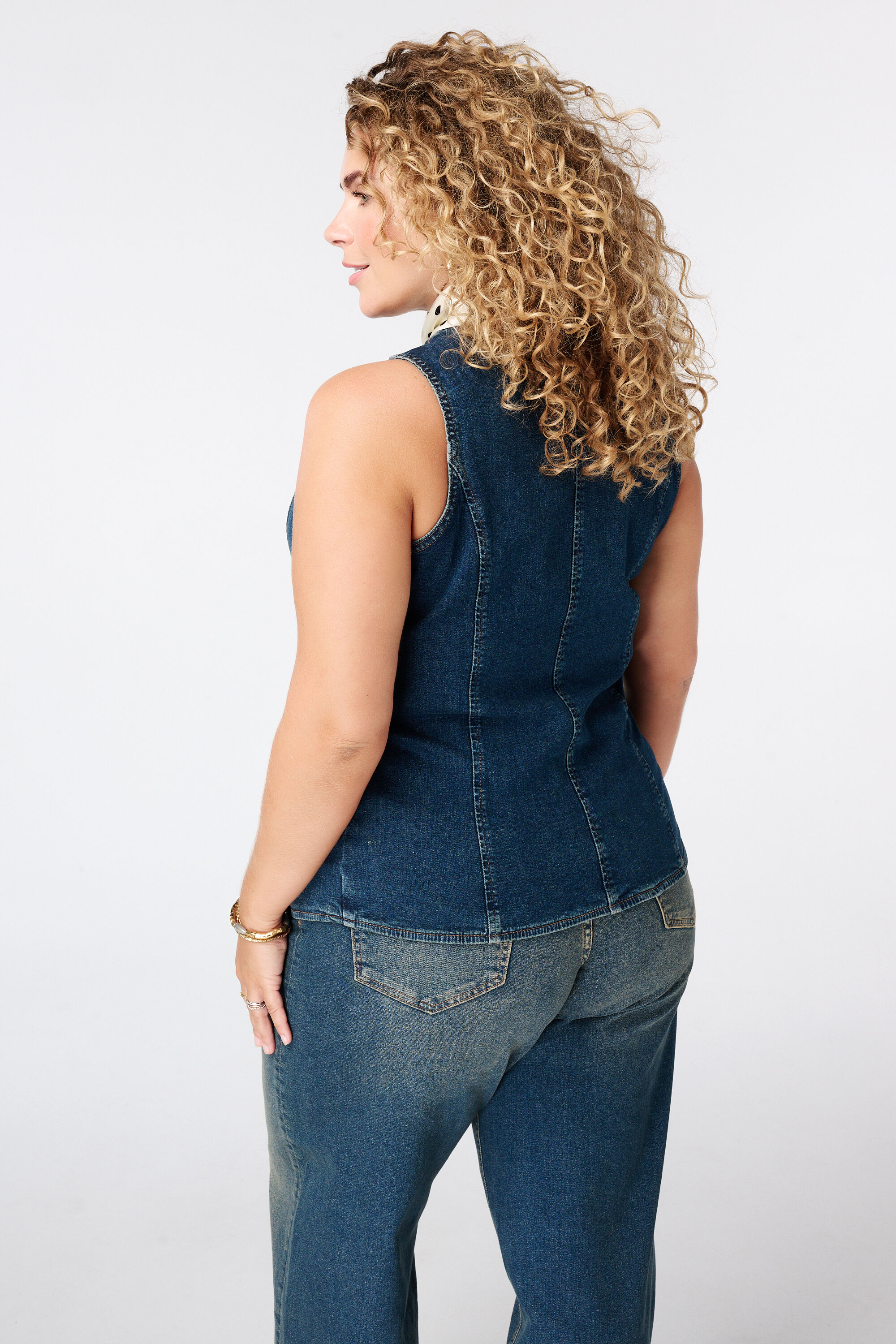 Lang denim gilet image number 3