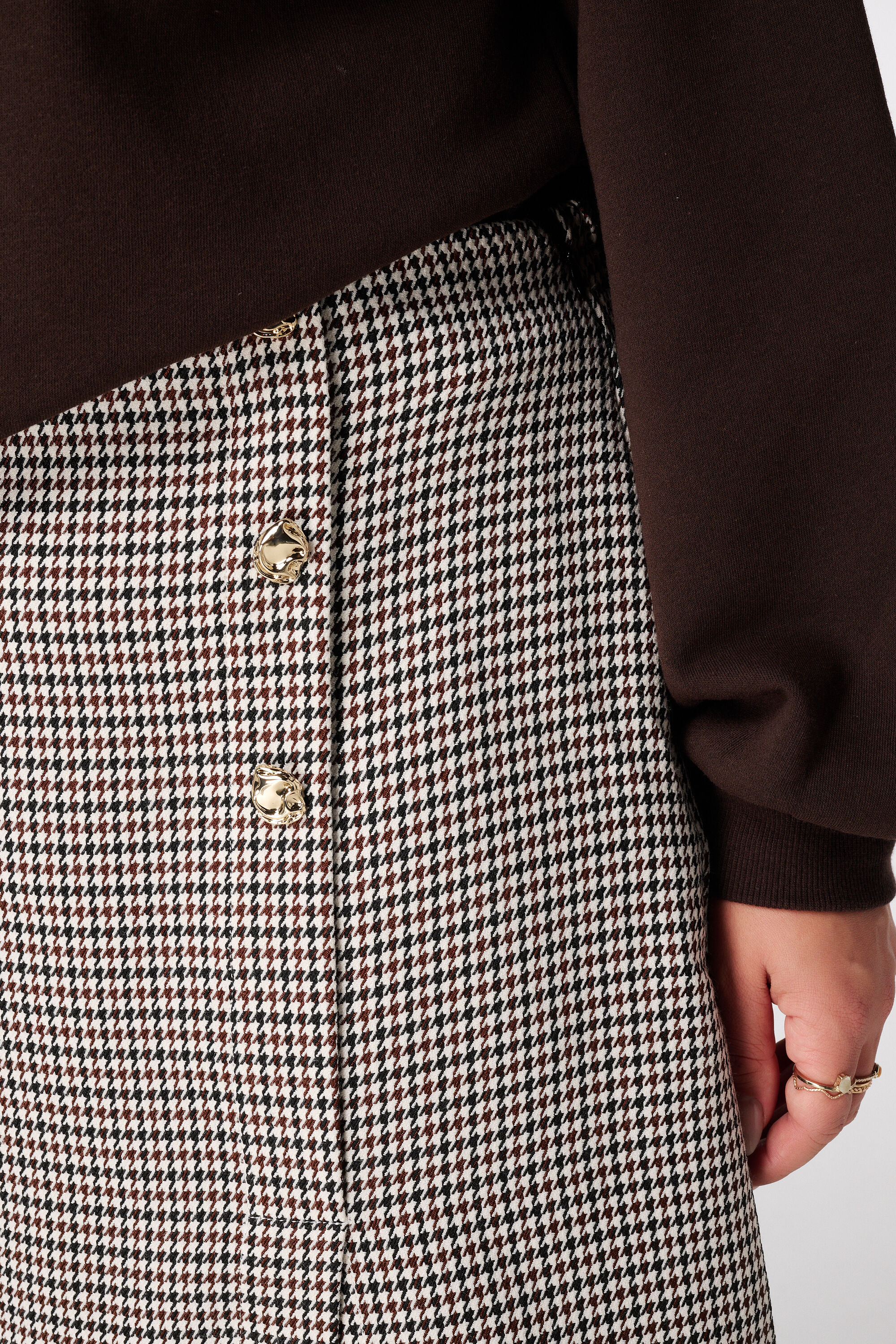 Geruite rokje met overslag look  image number 4