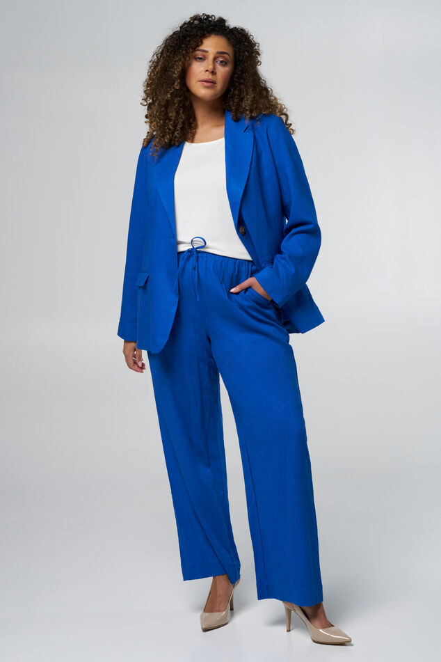 Rechtvallende blazer met linnen image number 6