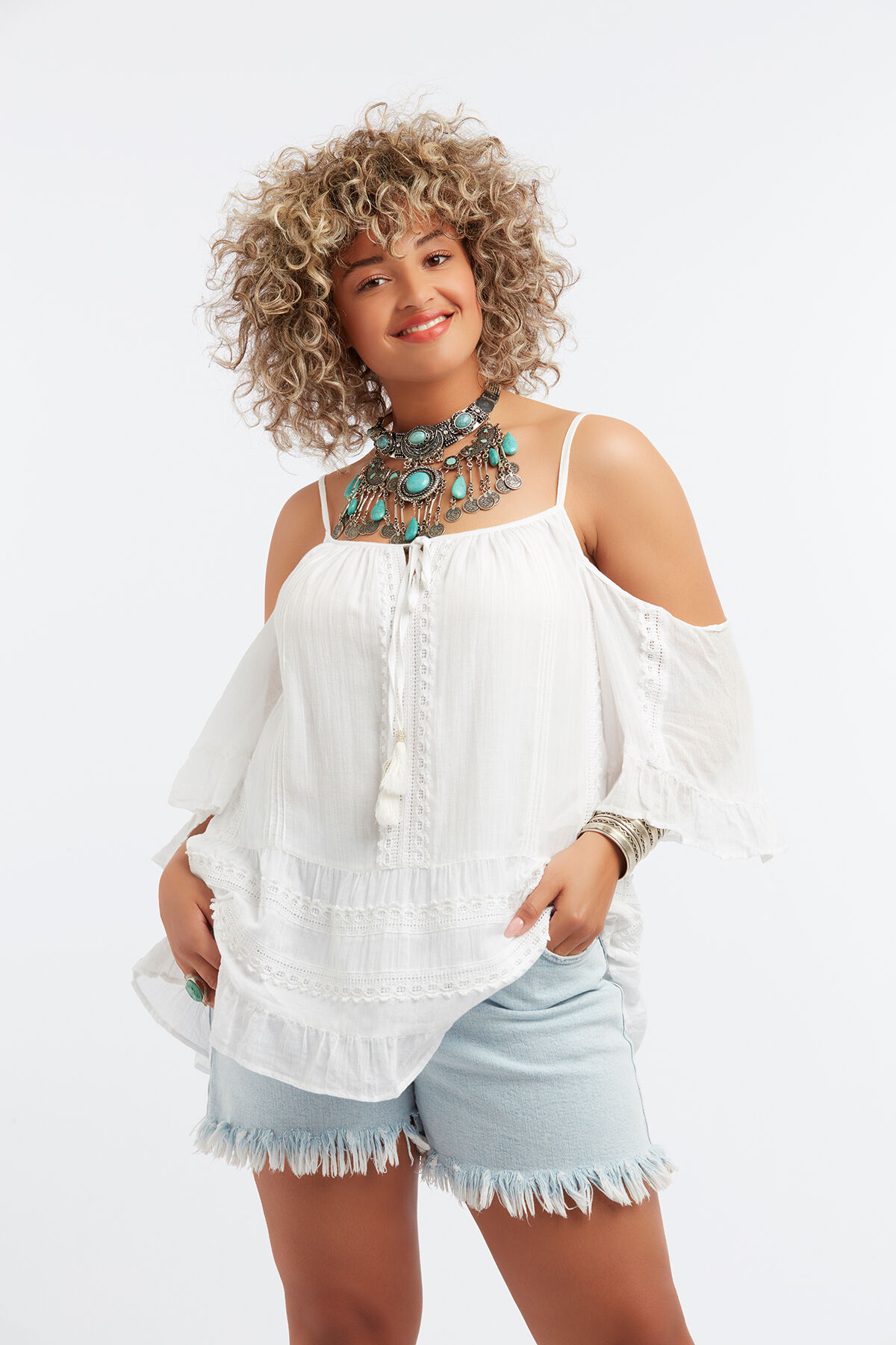 Blouse met open schouders image number 4