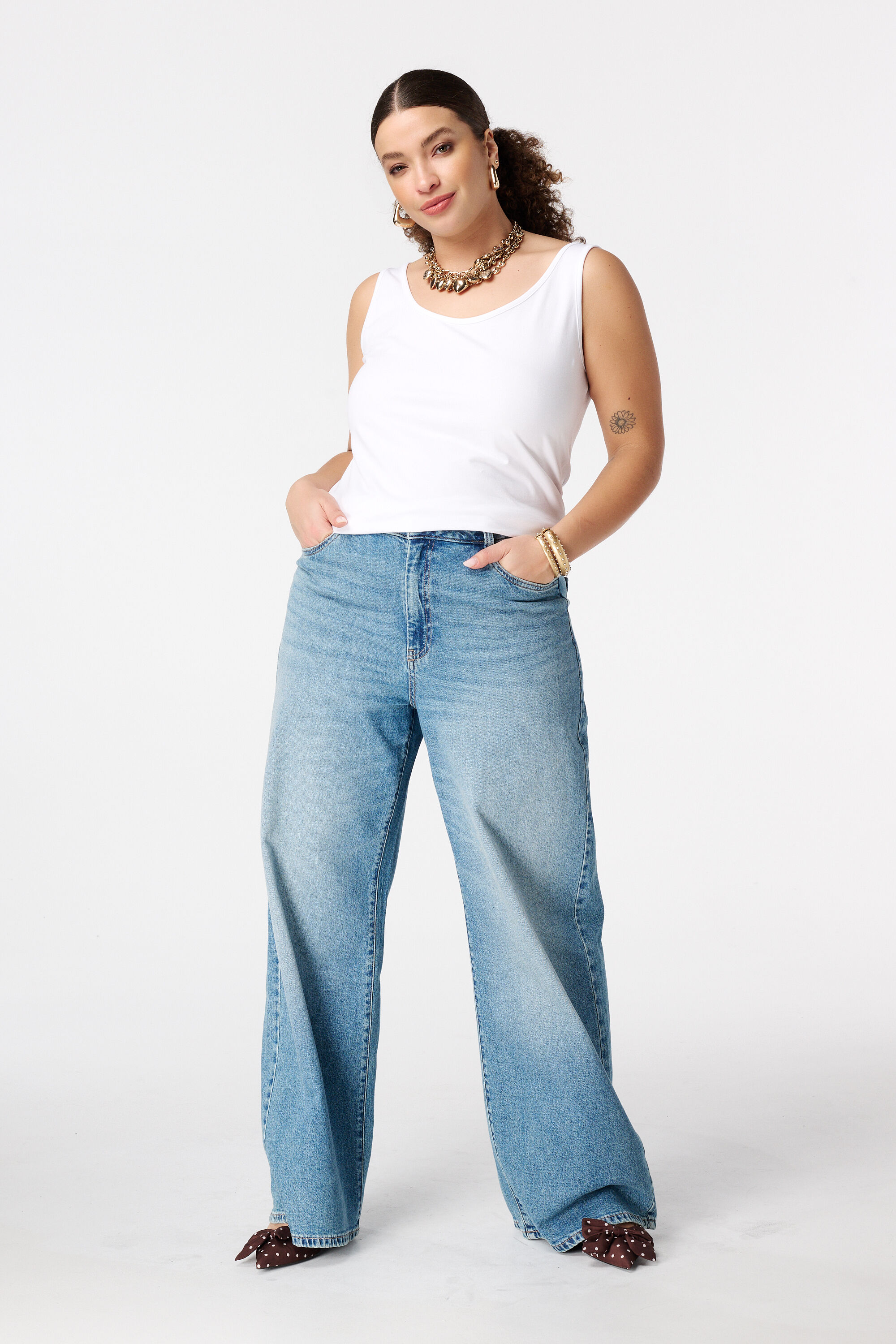 Katoenen extra lange singlet image number 5