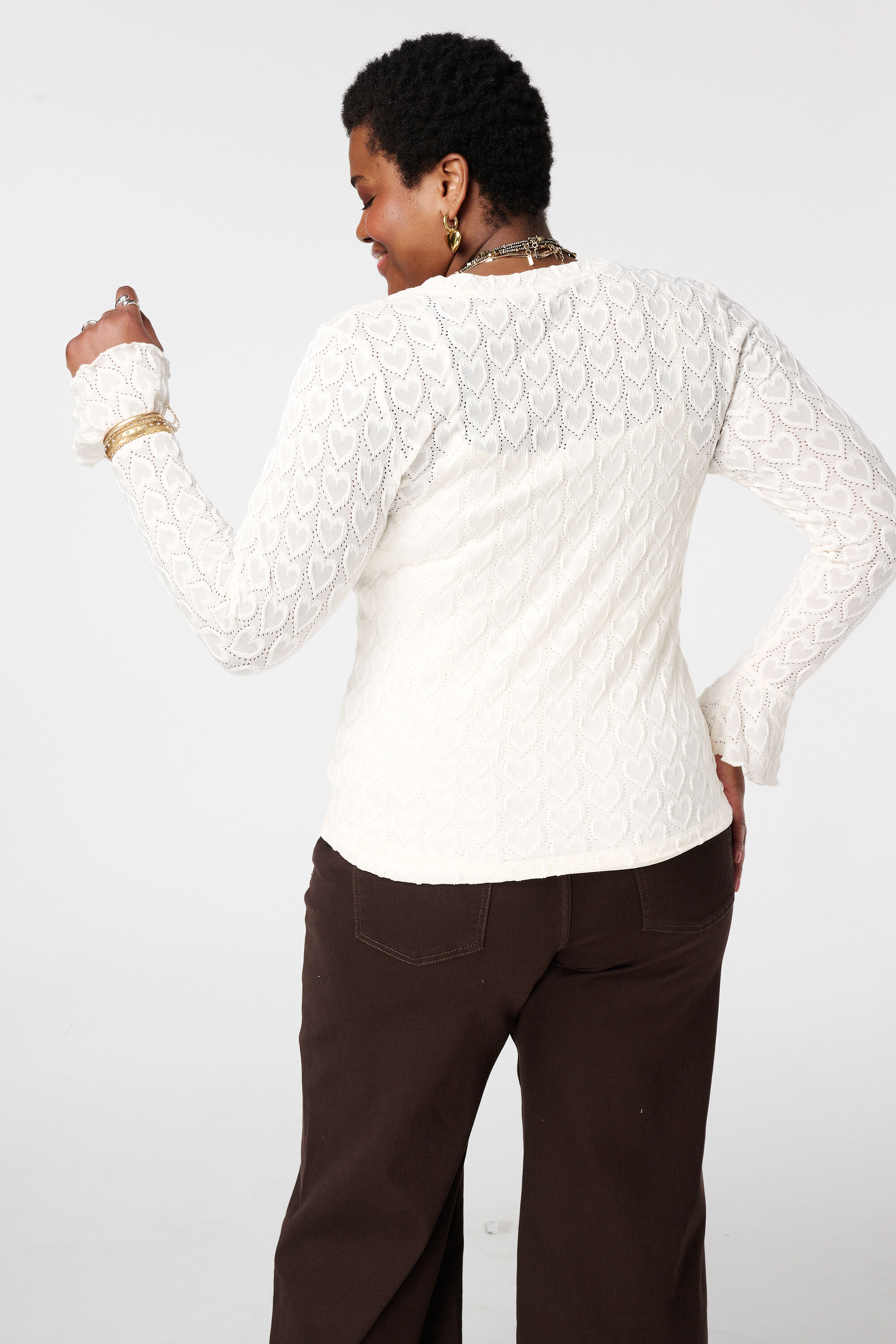 Top met trompetmouwen image number 3