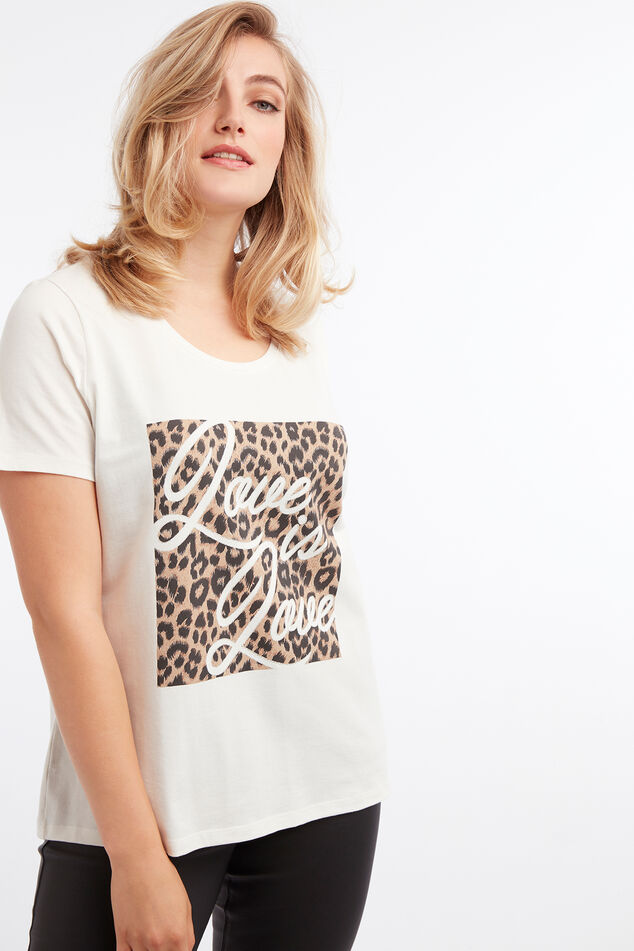T-shirt met tekstopdruk image number 0