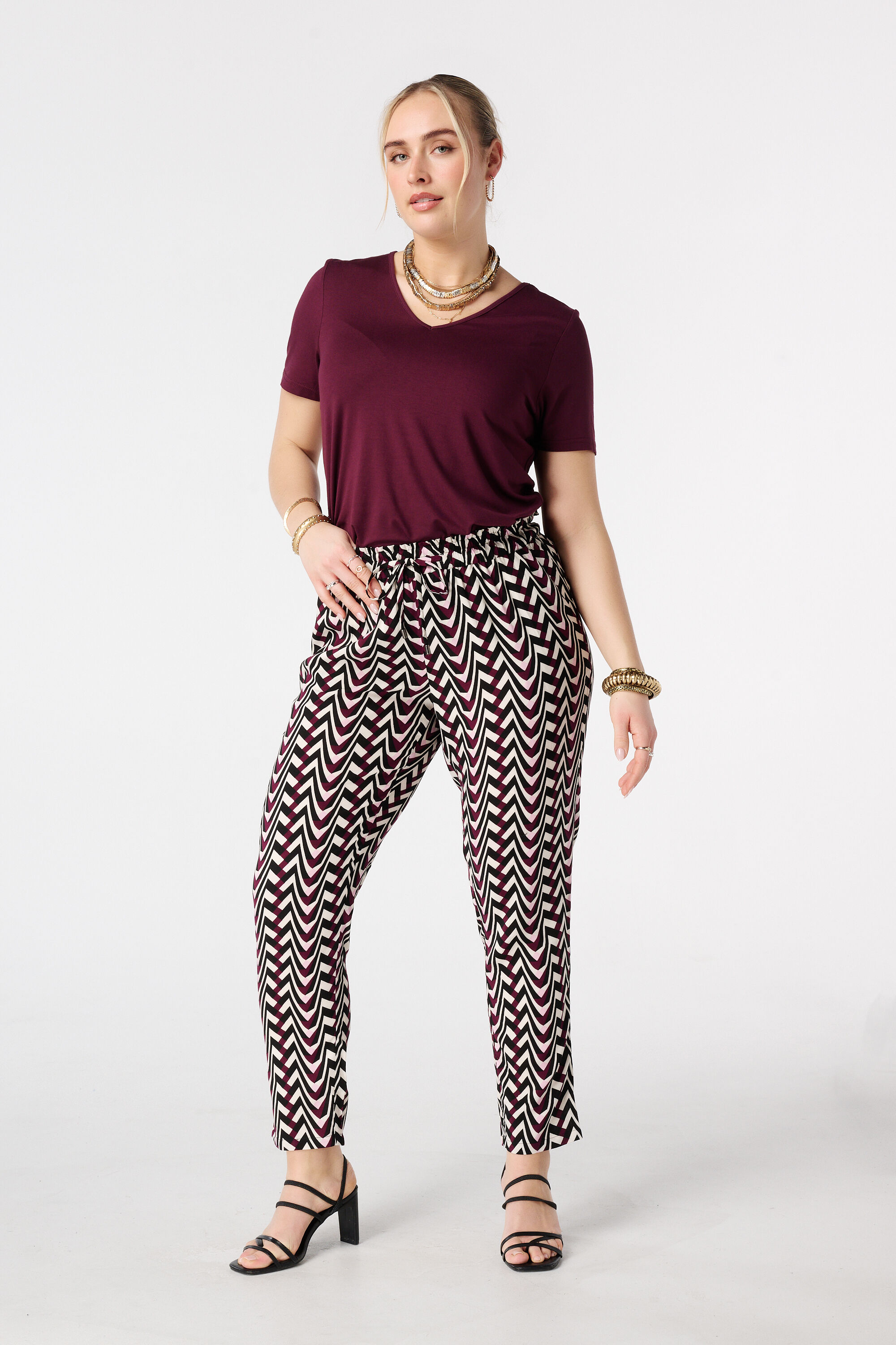 Straight leg broek met print