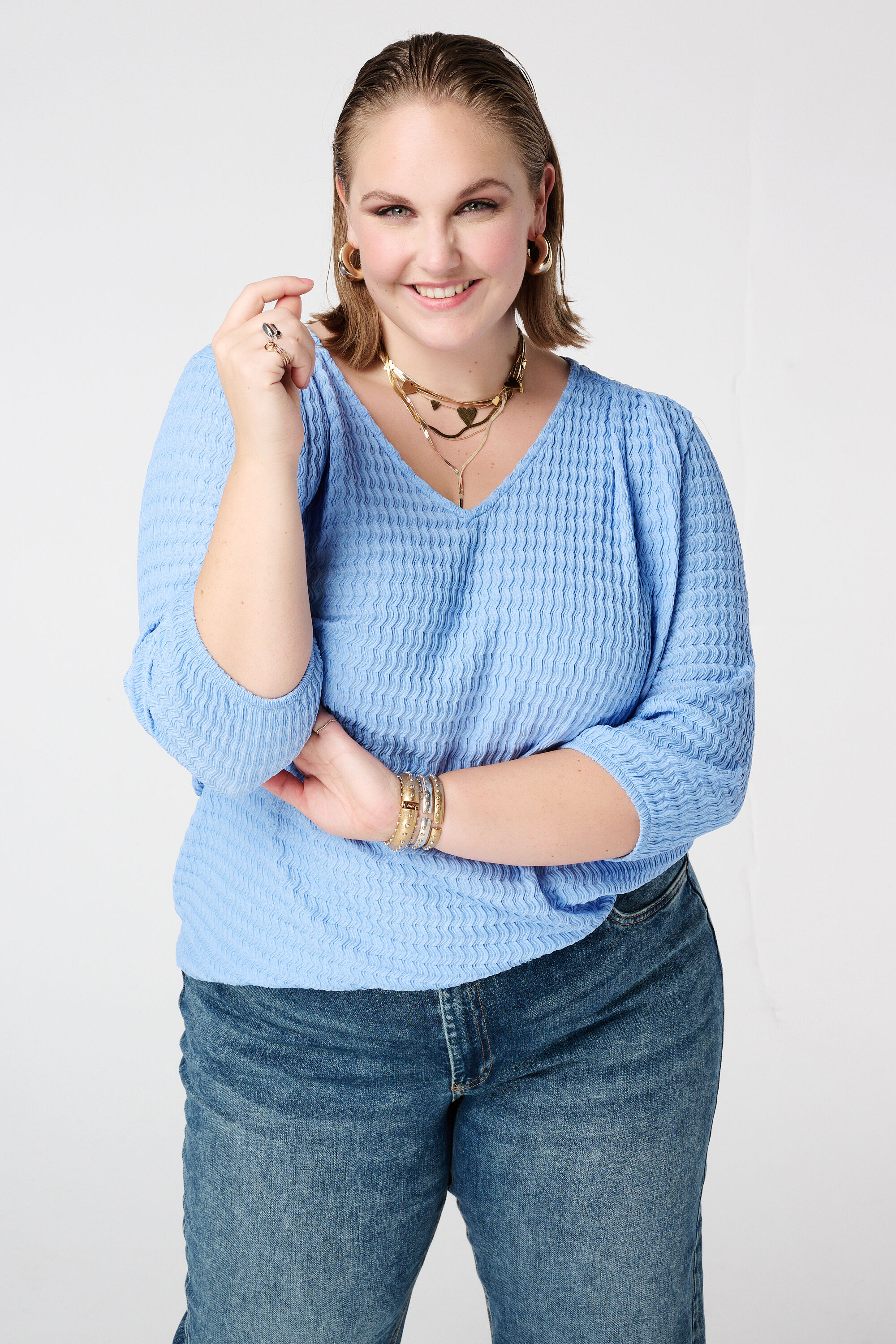 Jersey top in structuur