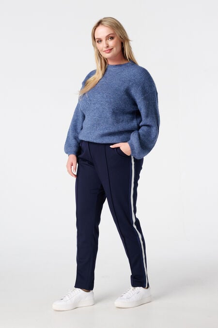 Tapered pantalon met bies aan de zijkant Tapered pantalon met bies aan de zijkant