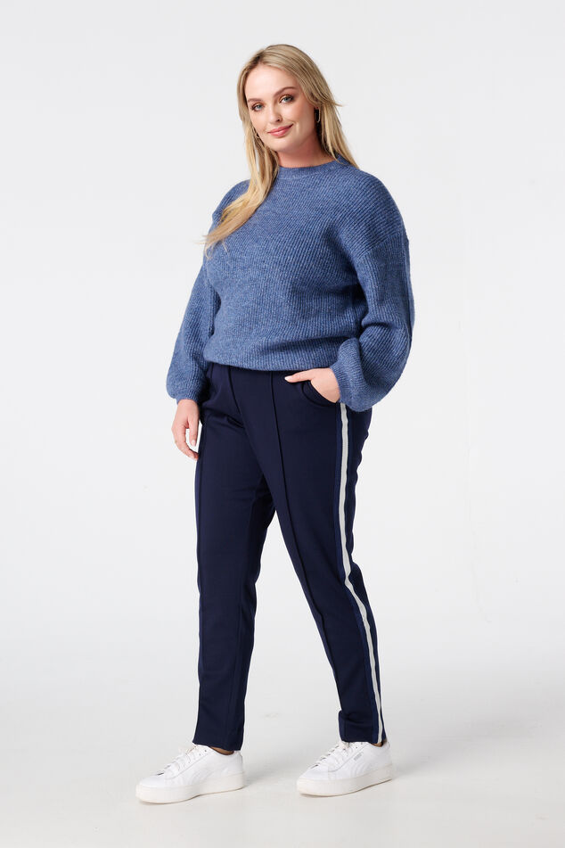 Tapered pantalon met bies aan de zijkant image number 0