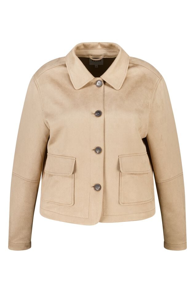 Suèdine jacket met knoopsluiting image number 1
