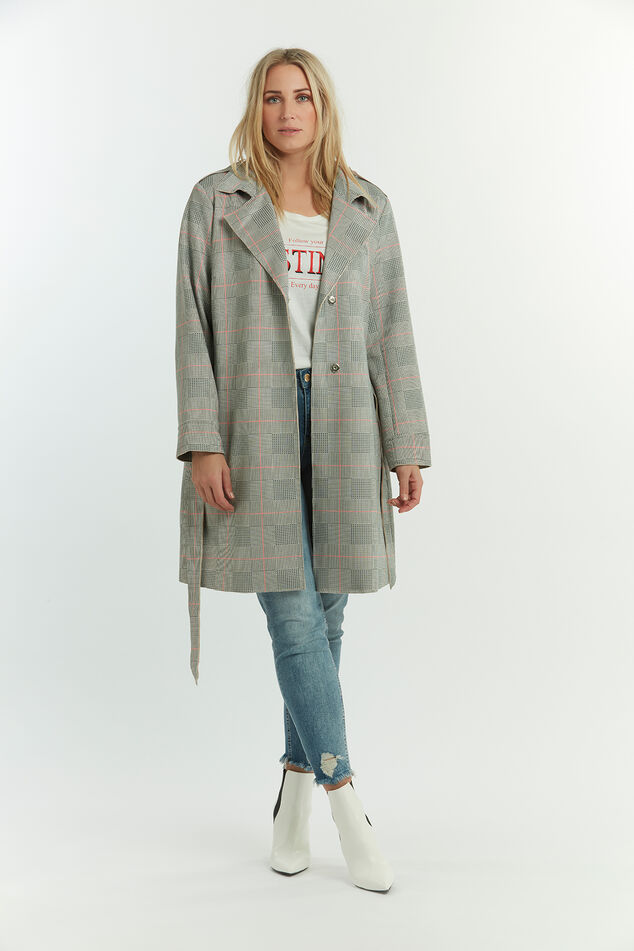Geruite trenchcoat  image number 3