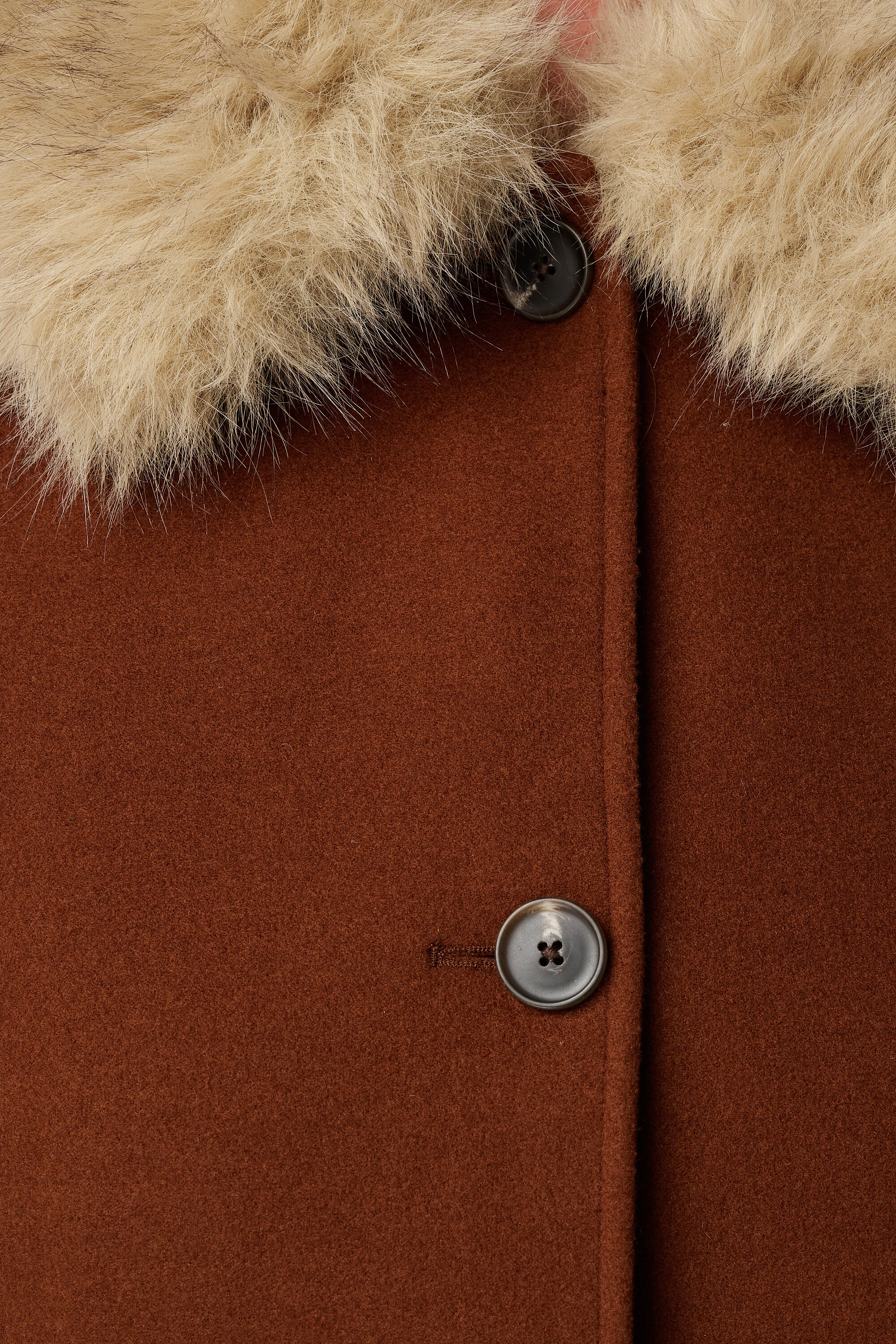 Manteljas met faux fur kraag image number 6