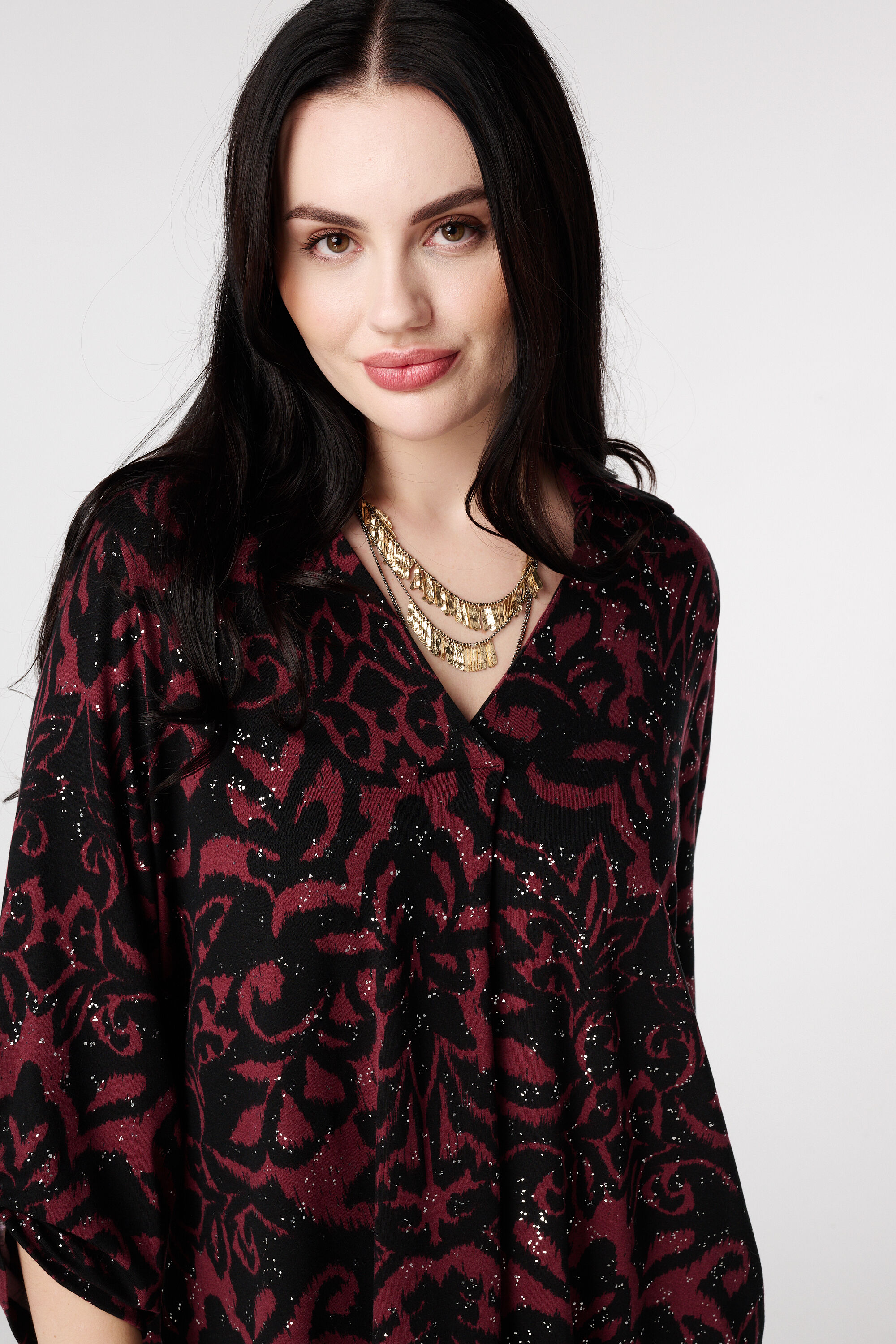 Top met stretch en foil print image number 4