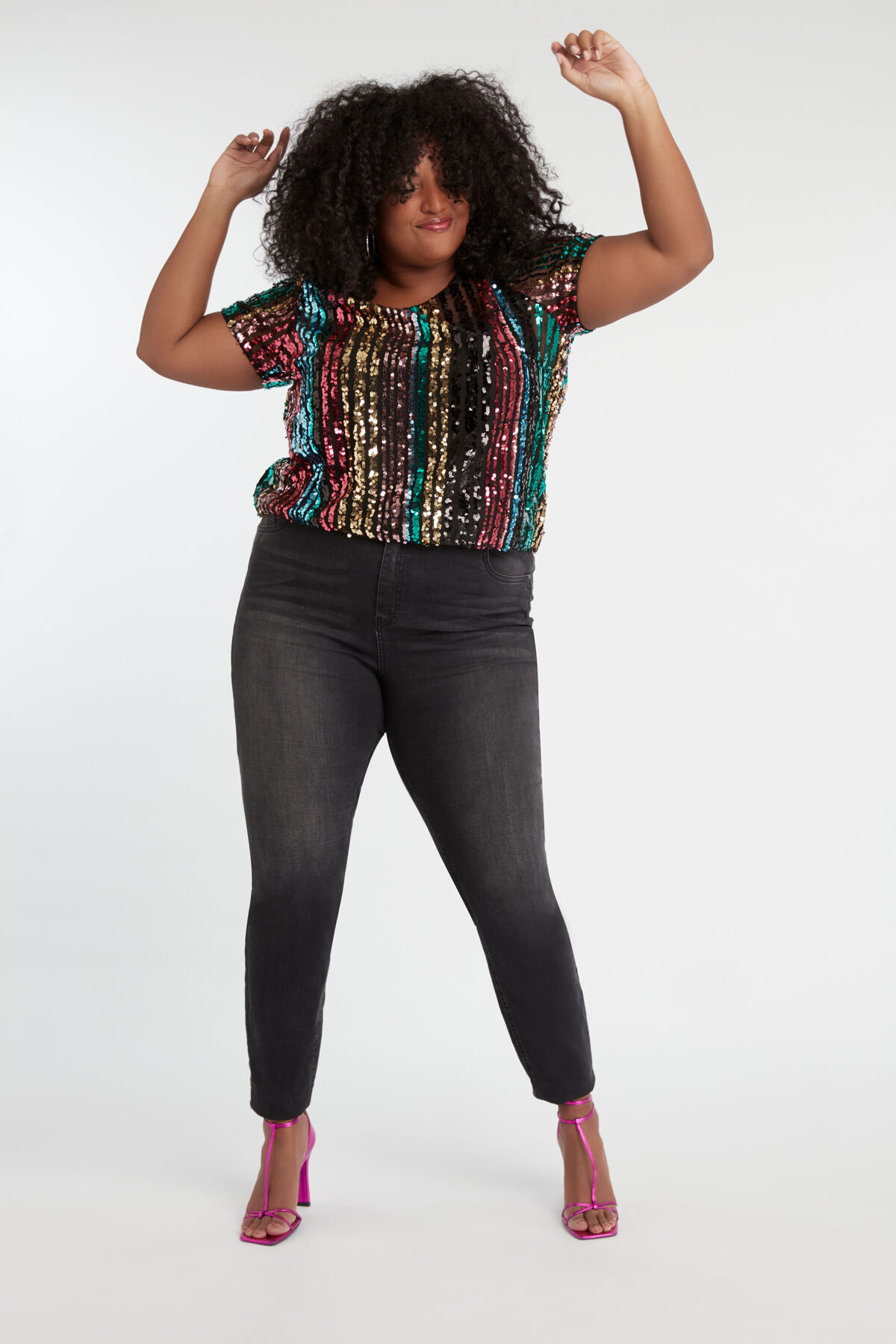 Cropped top met pailletten image number 4