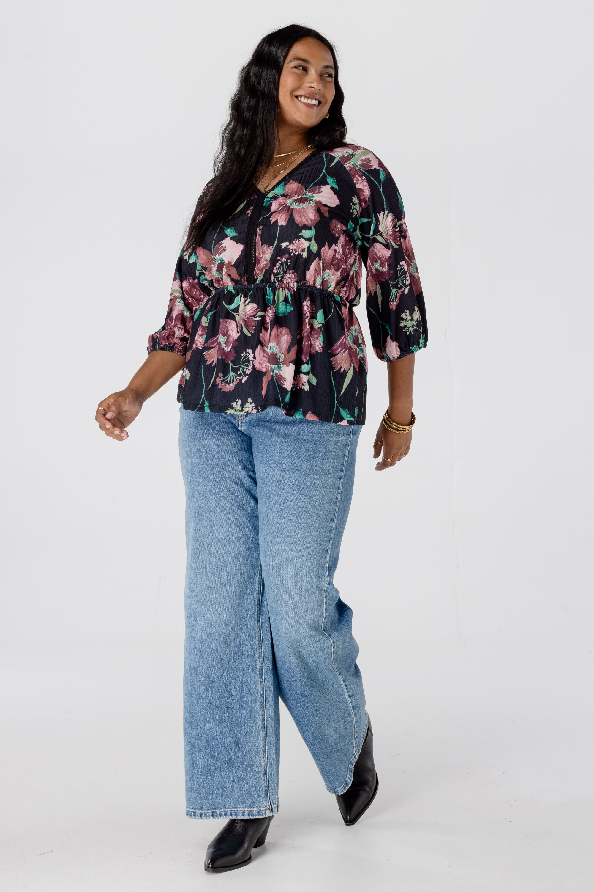 Peplum top met print image number 5