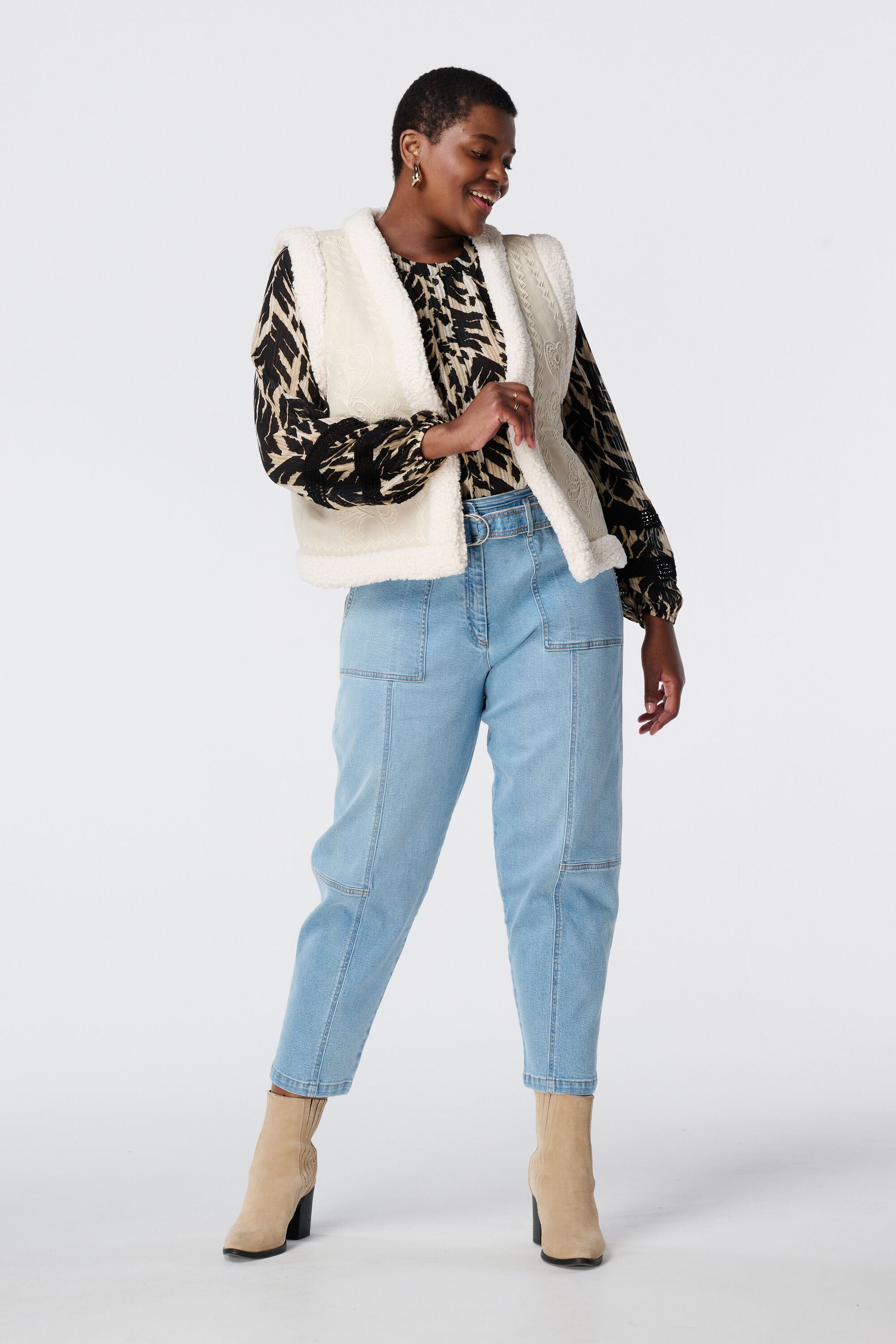 Gilet met teddy voering image number 5