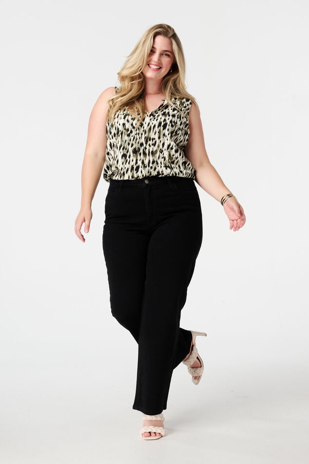 Mouwloze top met print image number 5