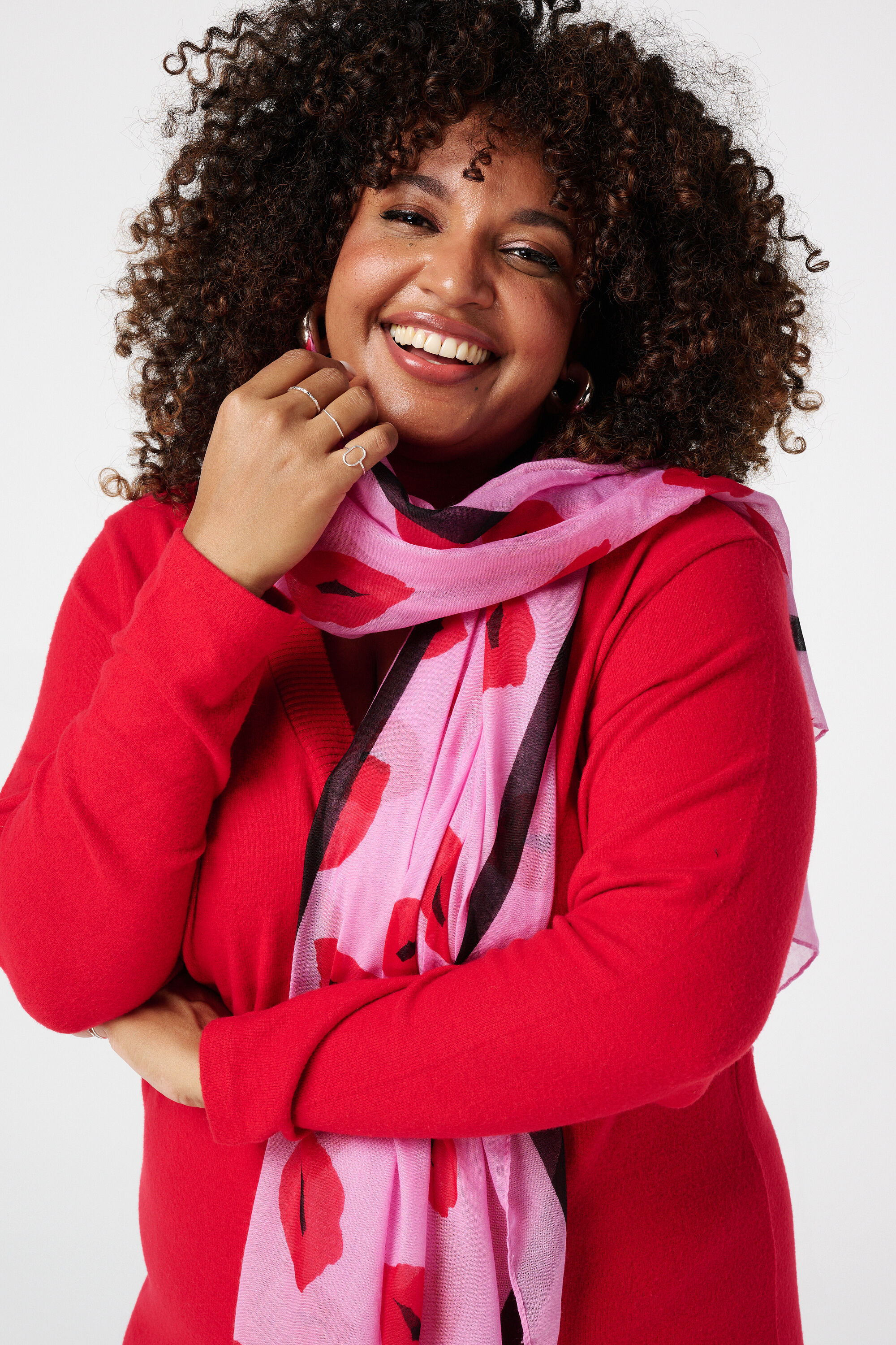 Sjaal met kus print image number 2