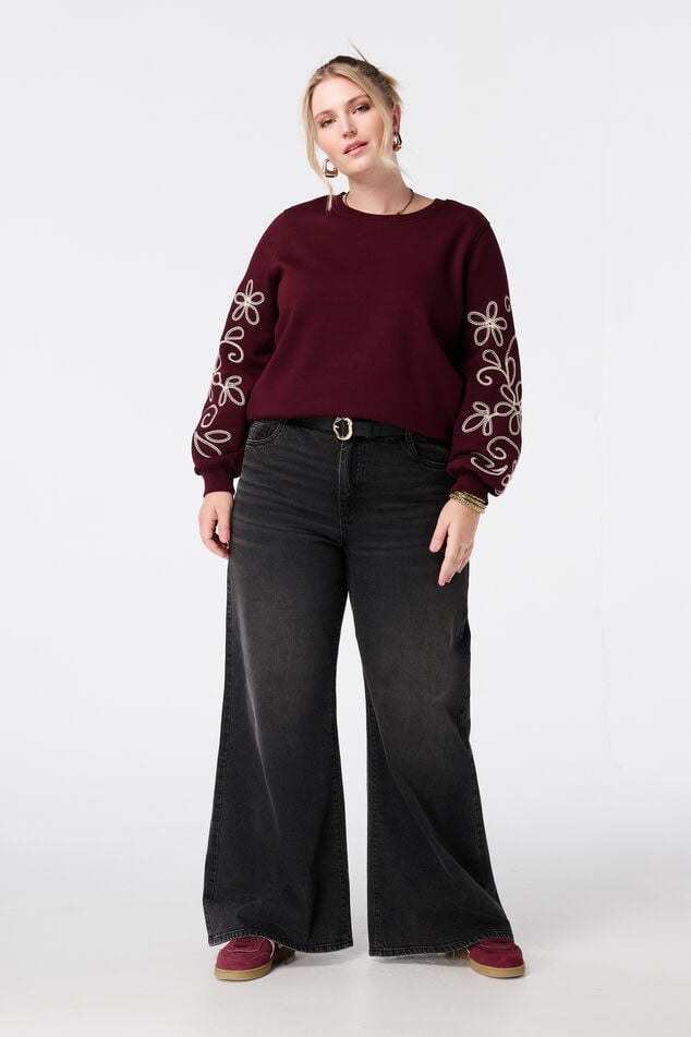 Sweater met broderie details image number 5