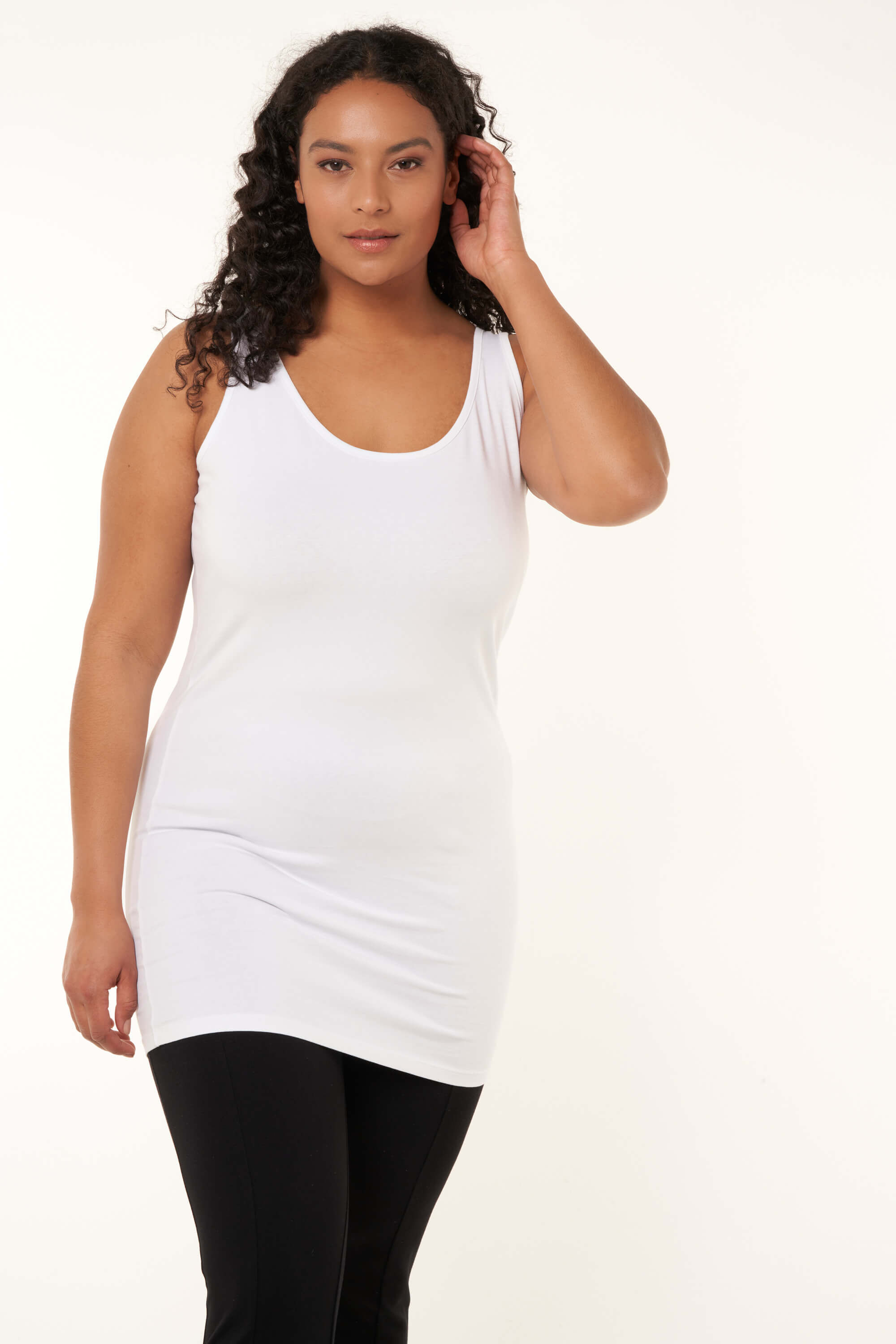 Katoenen lange singlet