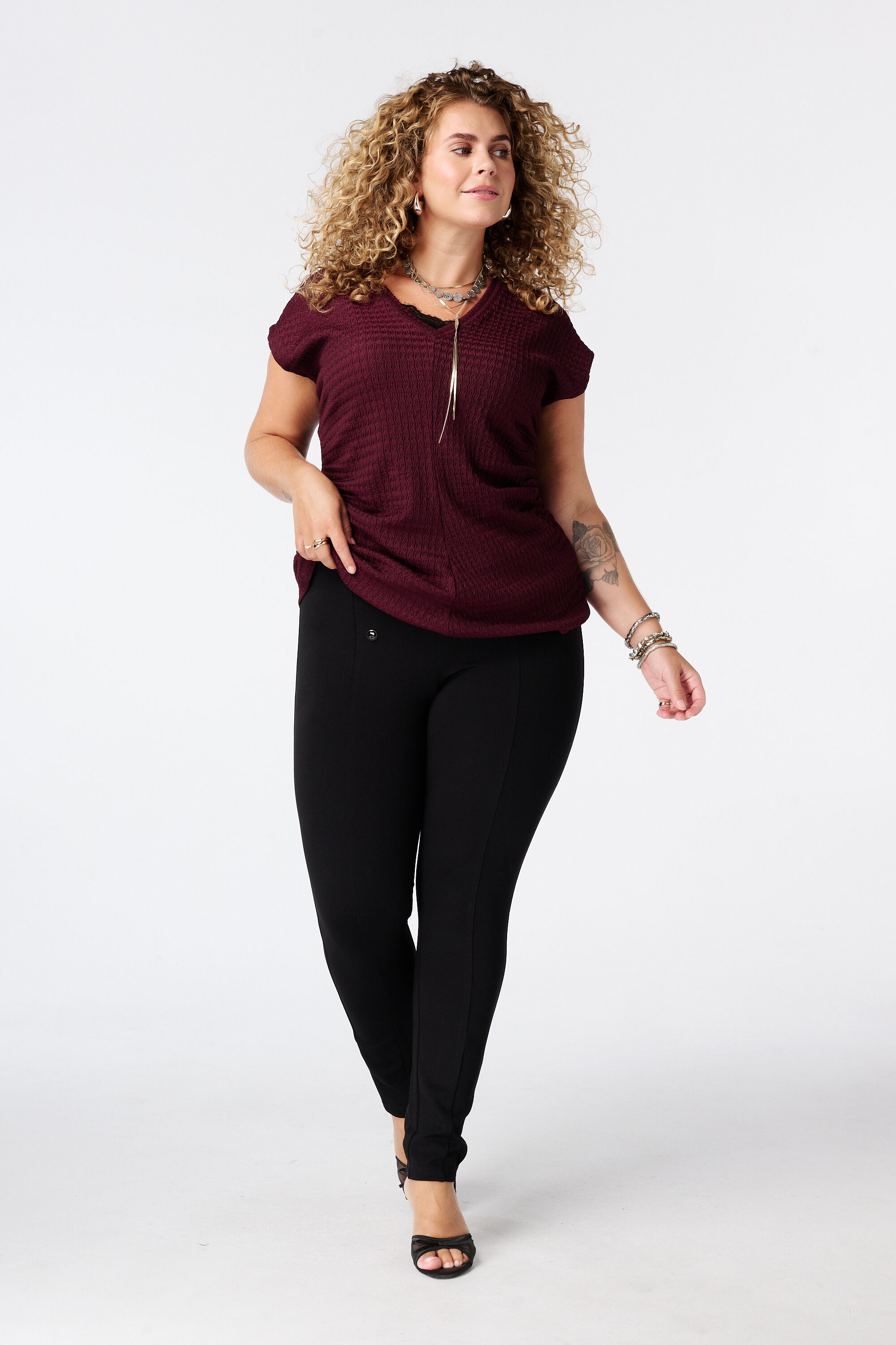 Legging met sierknopen